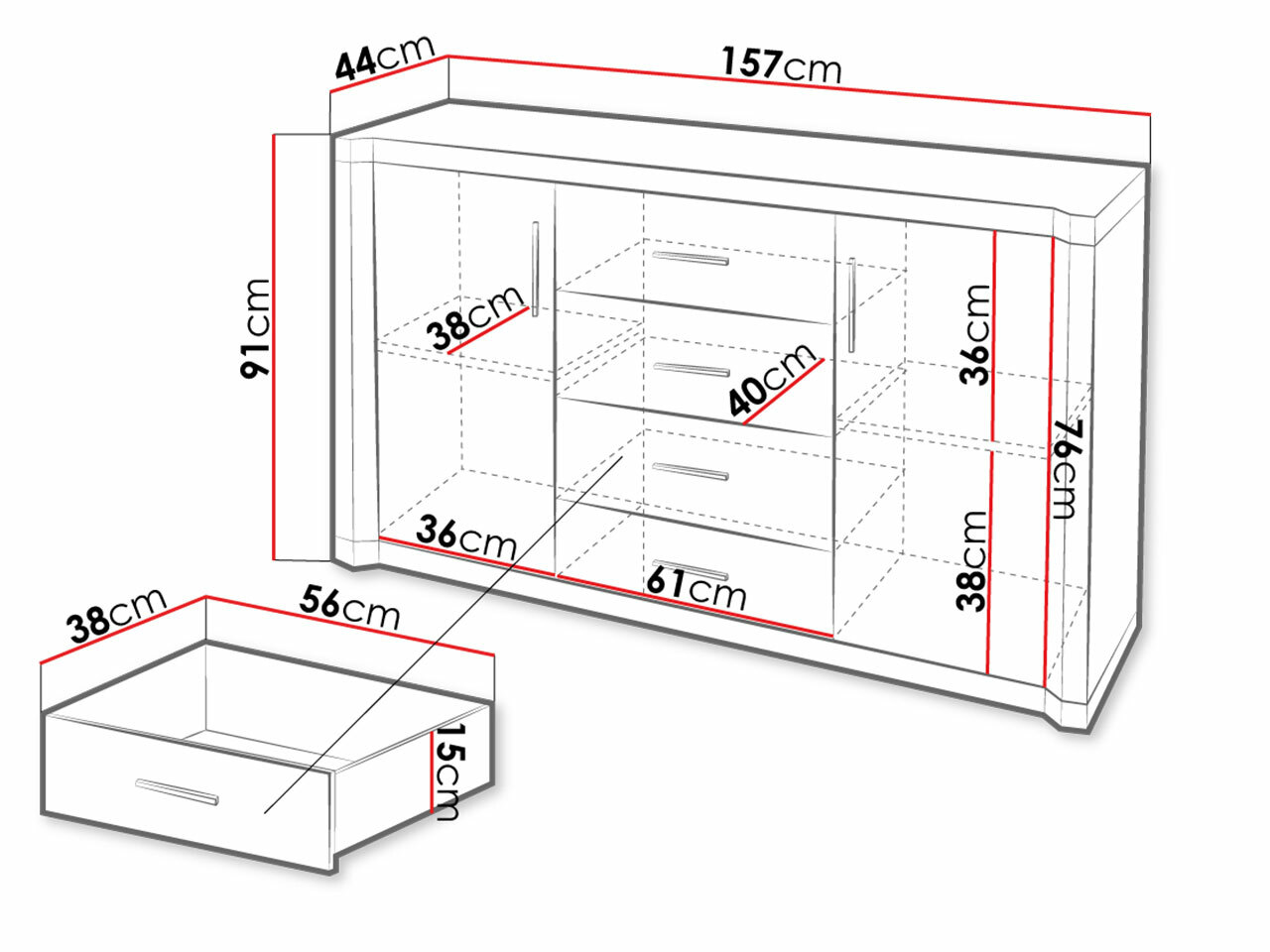 Komoda Lorelie 100 (Tartuf hrast)