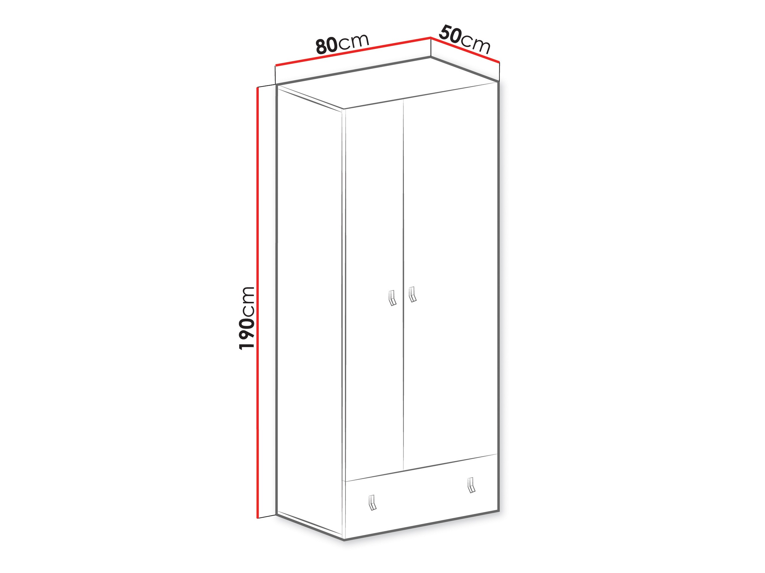 Ormar Camteso 101 (Bijela + Hrast + Tirkizna)