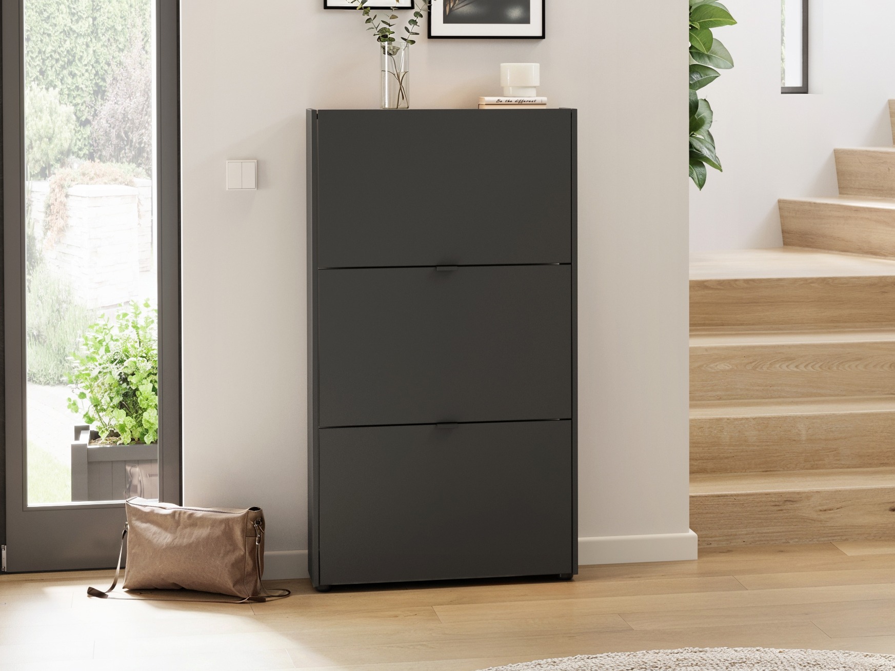 Ormarić za cipele Cirsale 113 (Navarra hrast + Grafit)