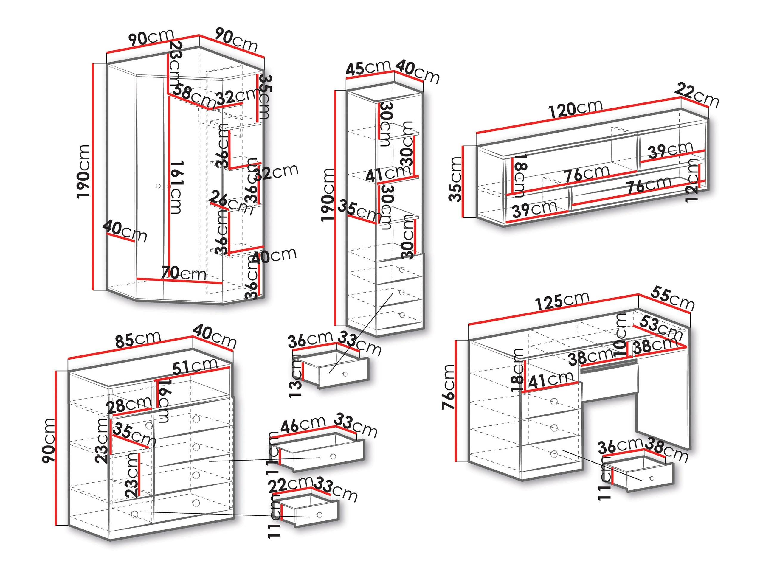 Set namještaja Tesmonu 117