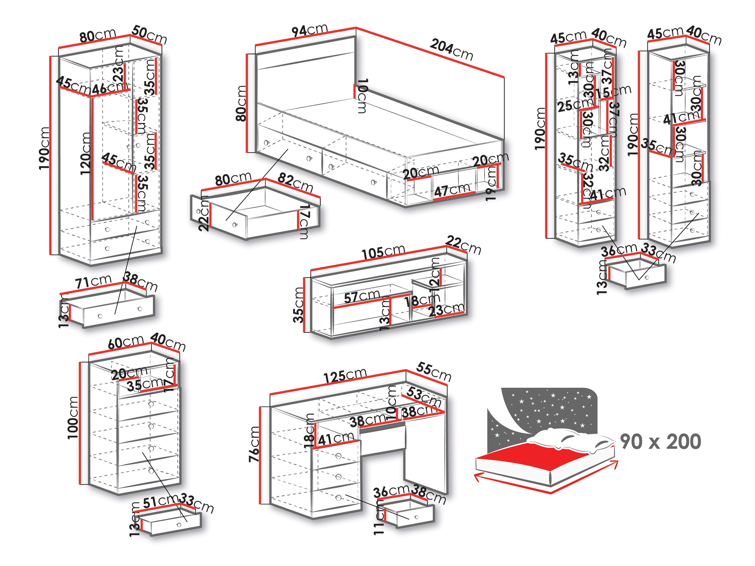 Set namještaja Tesmonu 118