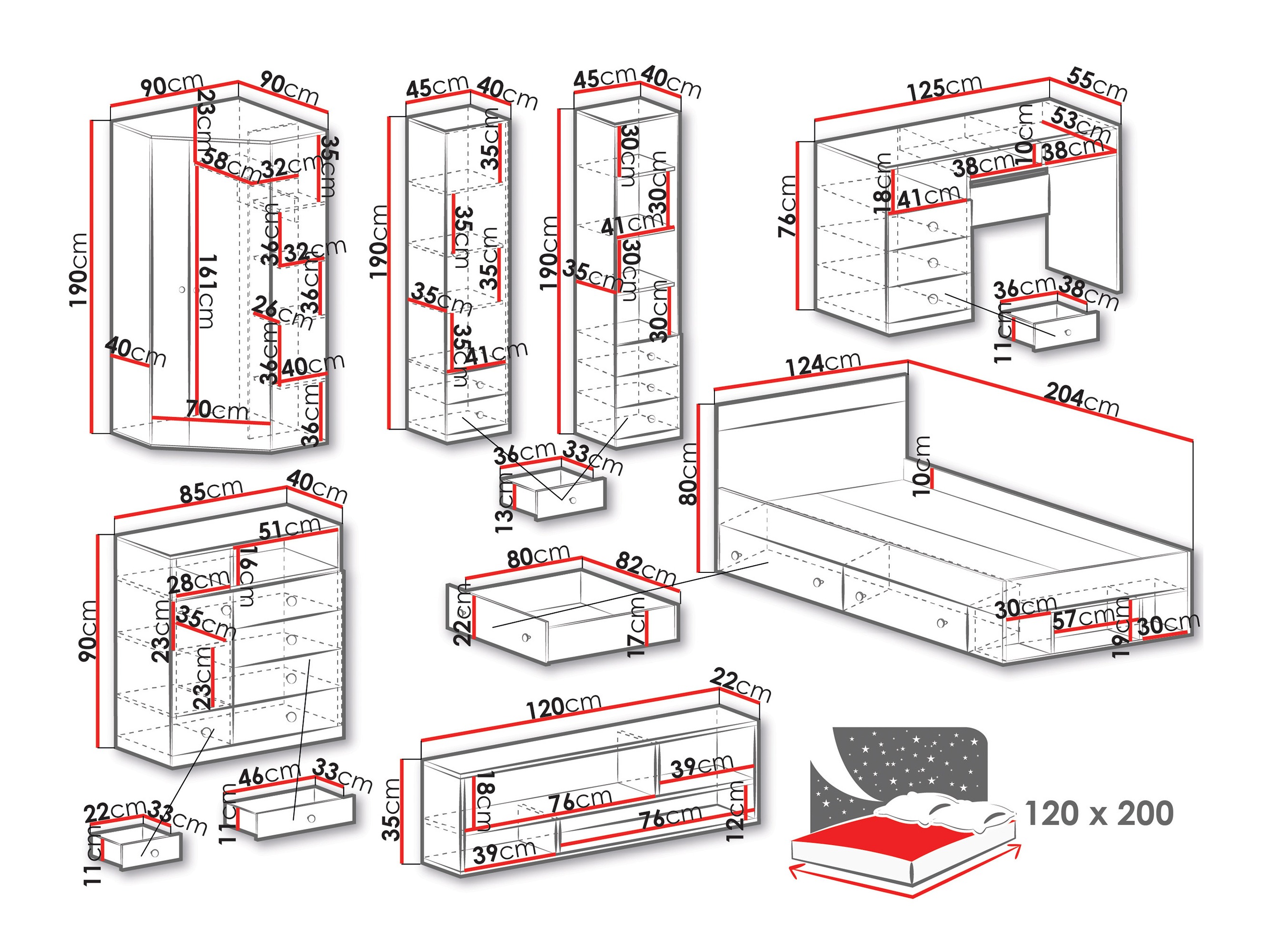 Set namještaja Tesmonu 119