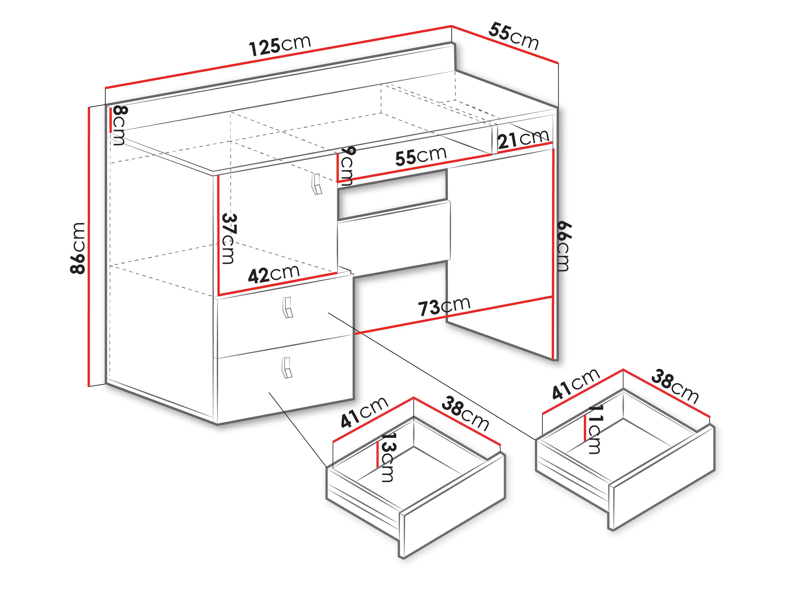 Uredski stol Camteso 107 (Bijela + Hrast + Tirkizna)