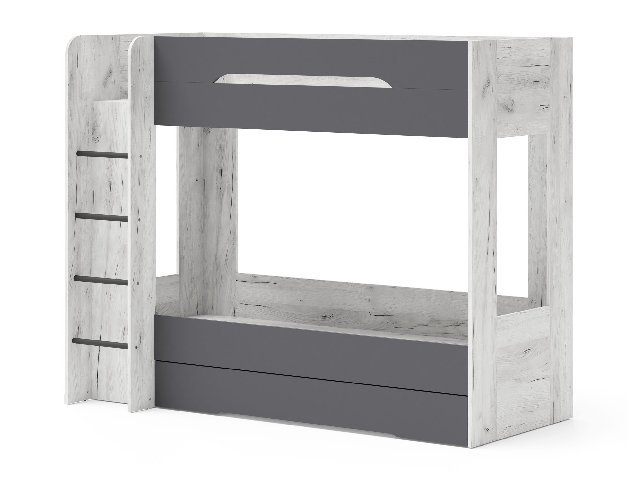 Krevet na kat Elitenu 103 (Bijela Craft + Grafit)