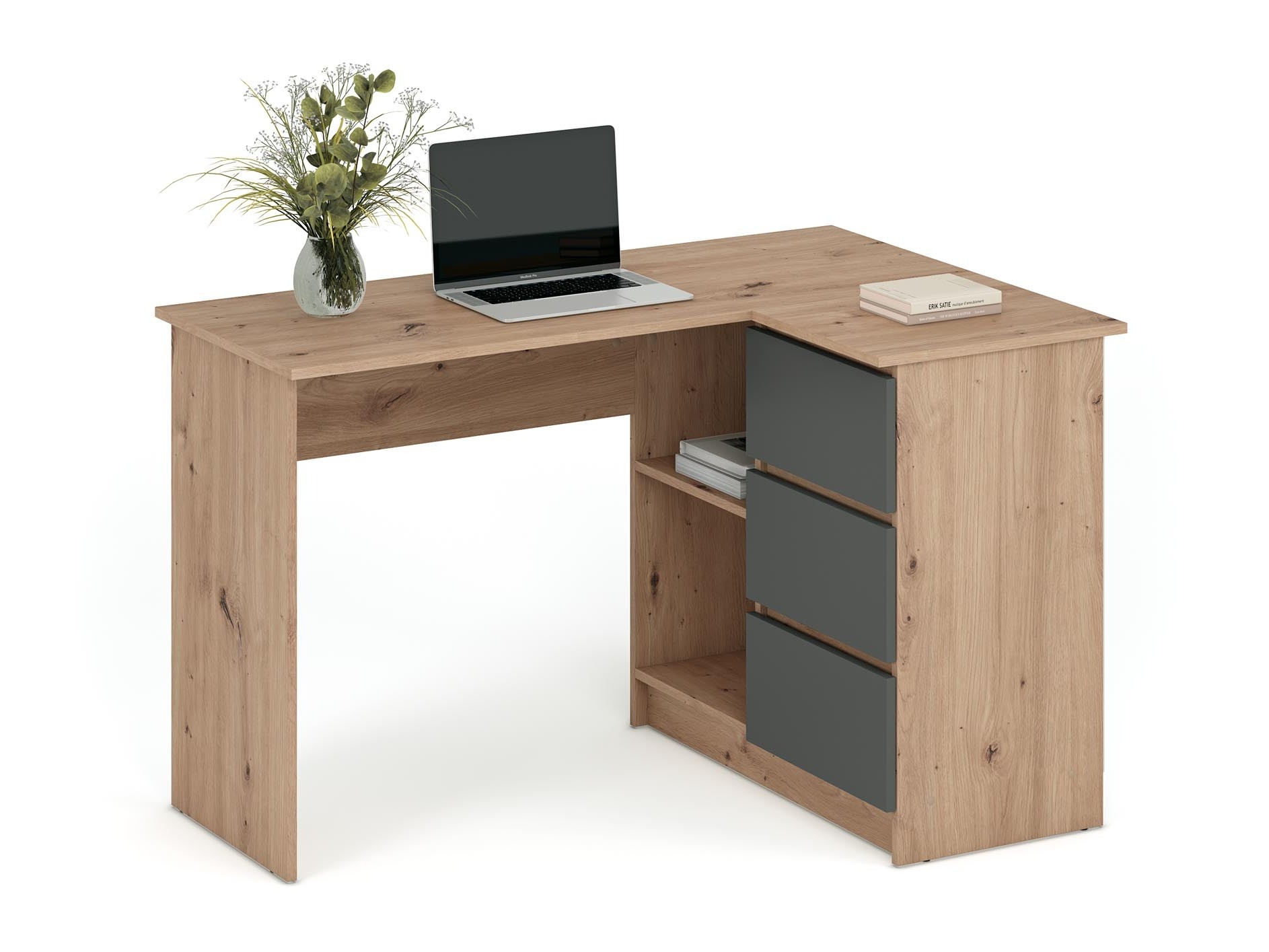 Kutni uredski stol Houston 1950 (Grafit + Hrast Artisan)