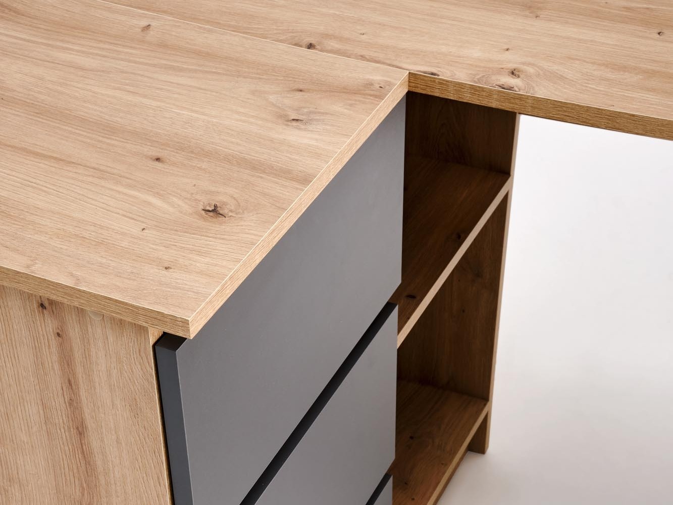 Kutni uredski stol Houston 1950 (Grafit + Hrast Artisan)