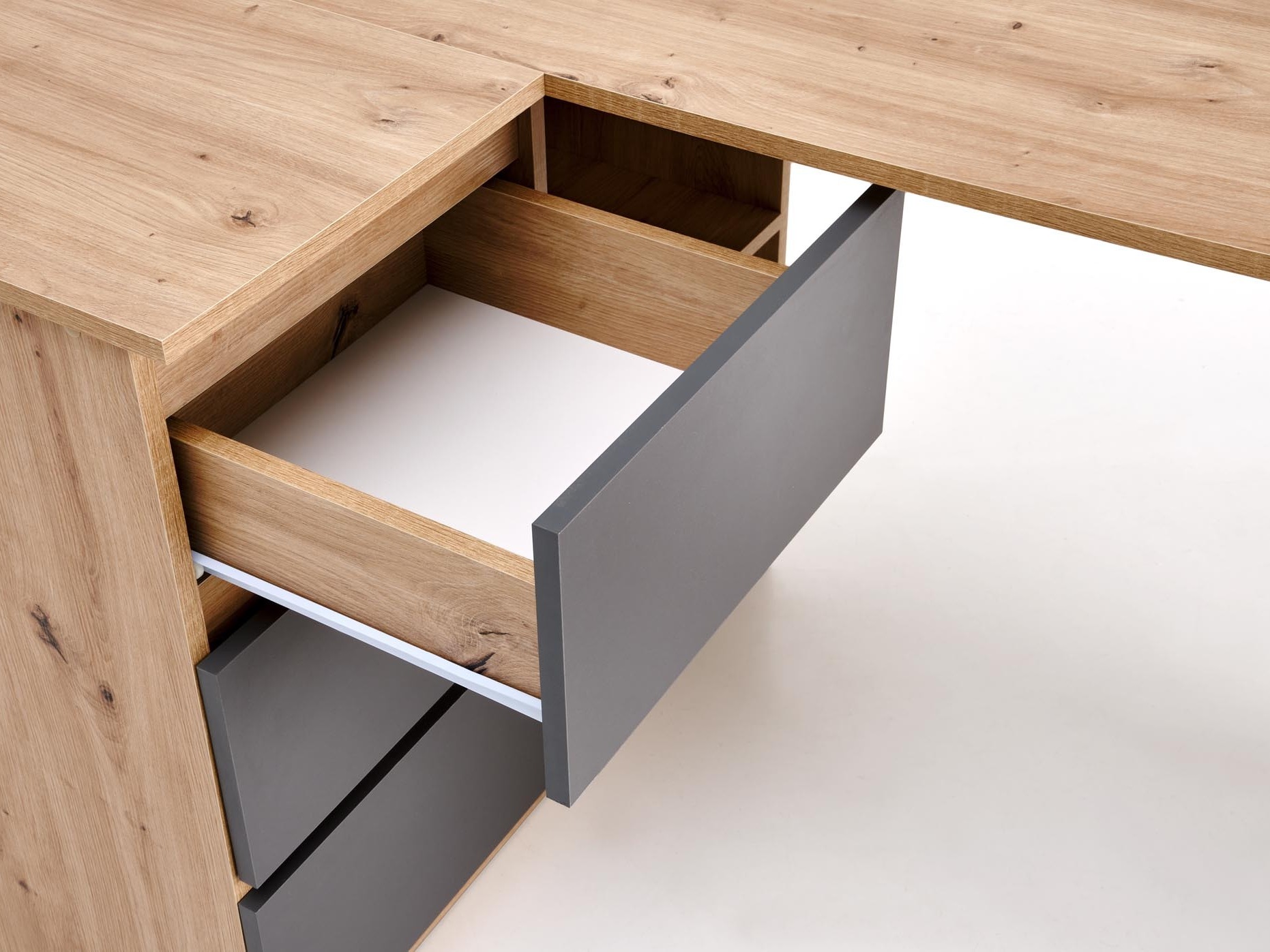 Kutni uredski stol Houston 1950 (Grafit + Hrast Artisan)