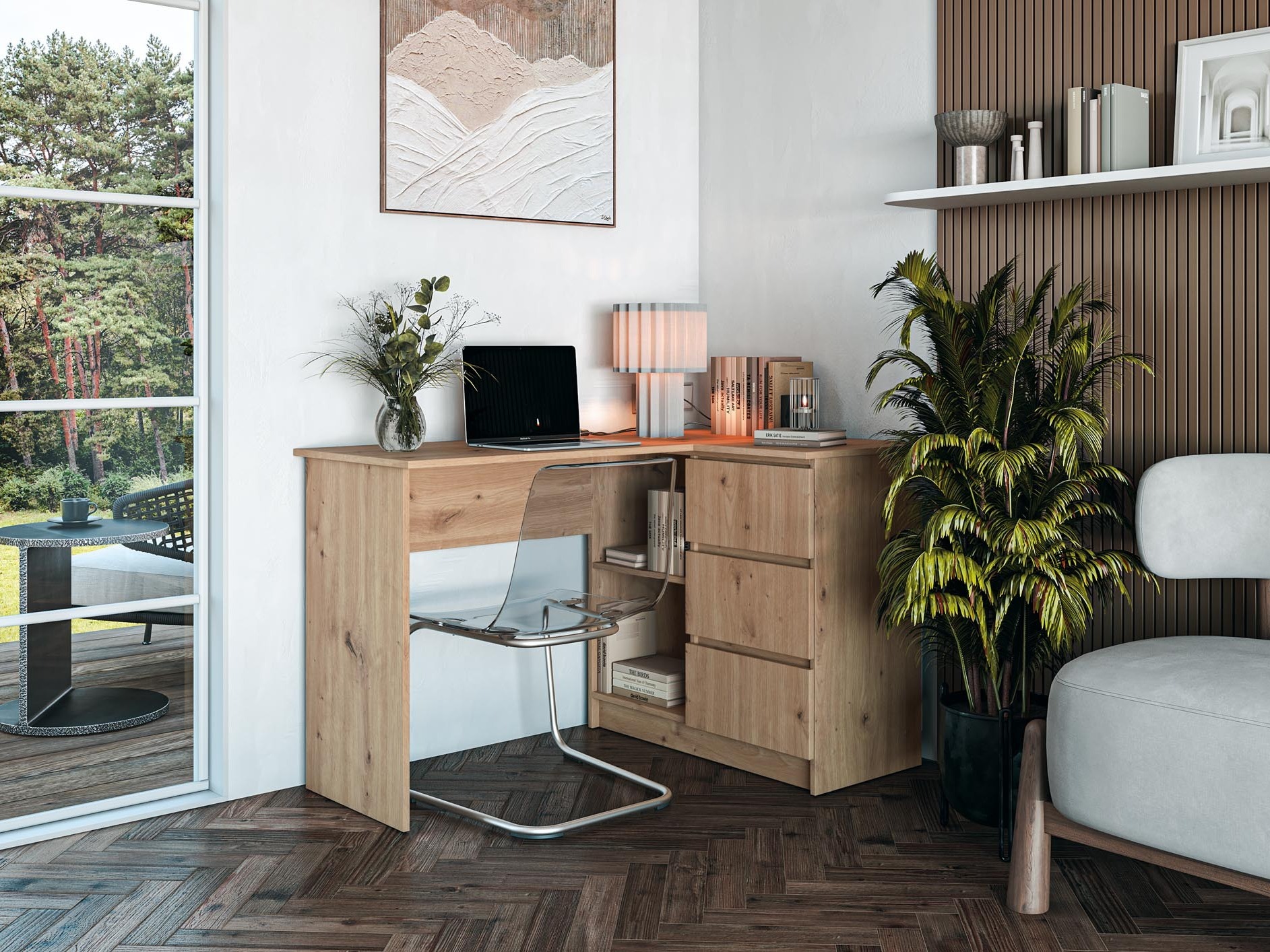 Kutni uredski stol Houston 1950 (Hrast Artisan)