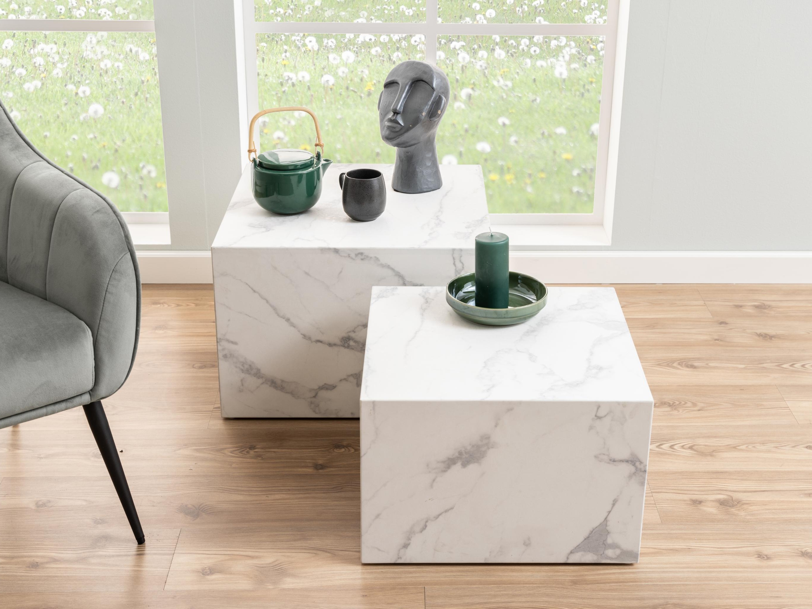 Set stolića za kavu Norsica 603 (Bijeli mramor)