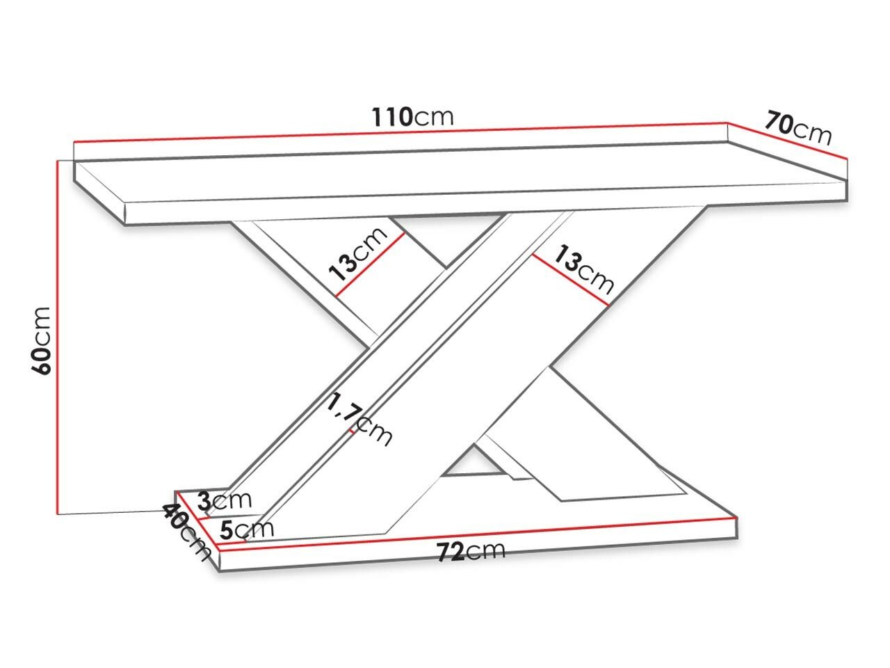 Stolić za kavu Goodyear 116 (Sjajno crna + Boja betona)