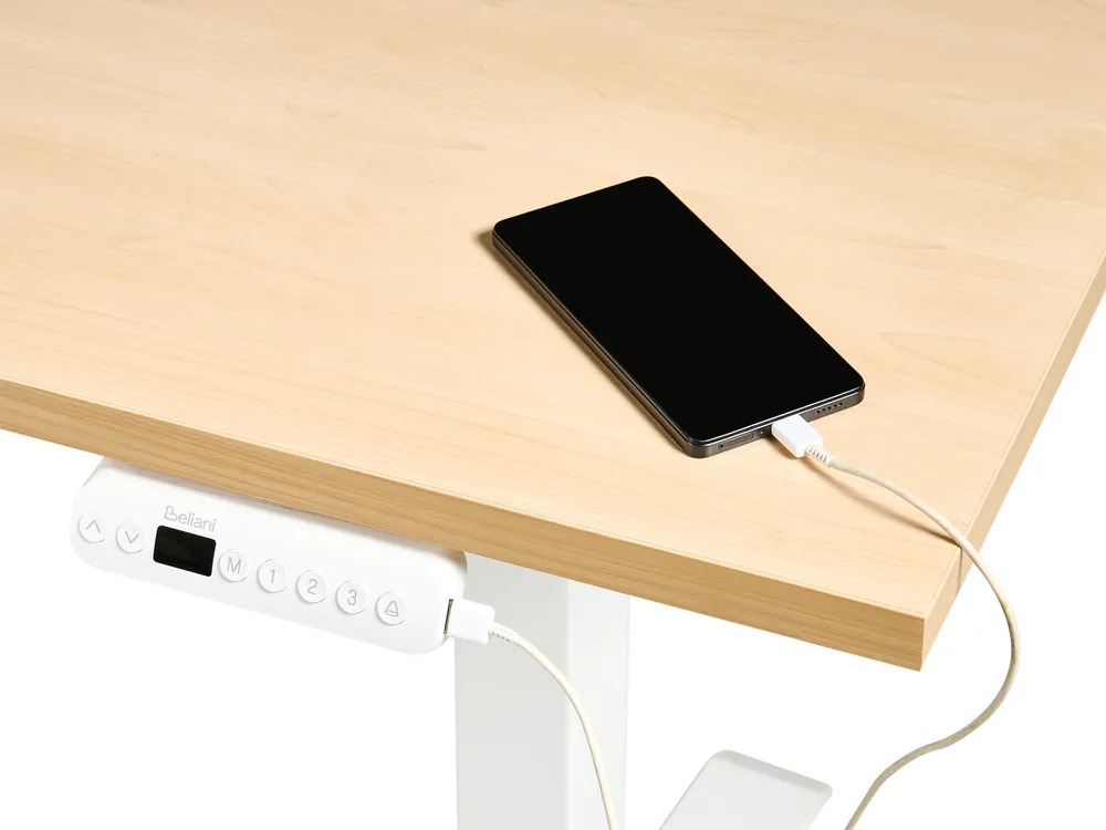 Radni stol podesiv po visini Berwyn 2865 (Svijetlo drvo + Bijela)