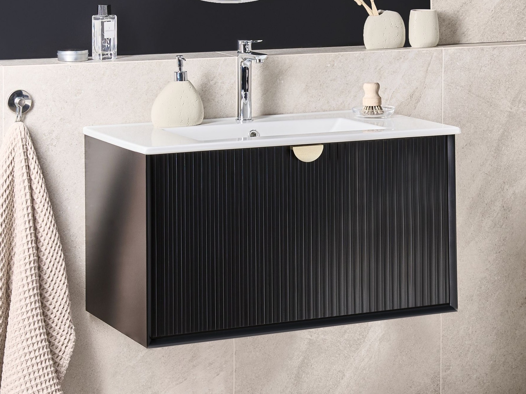 Zidni ormarić za umivaonik Berwyn 2871 (Crna)