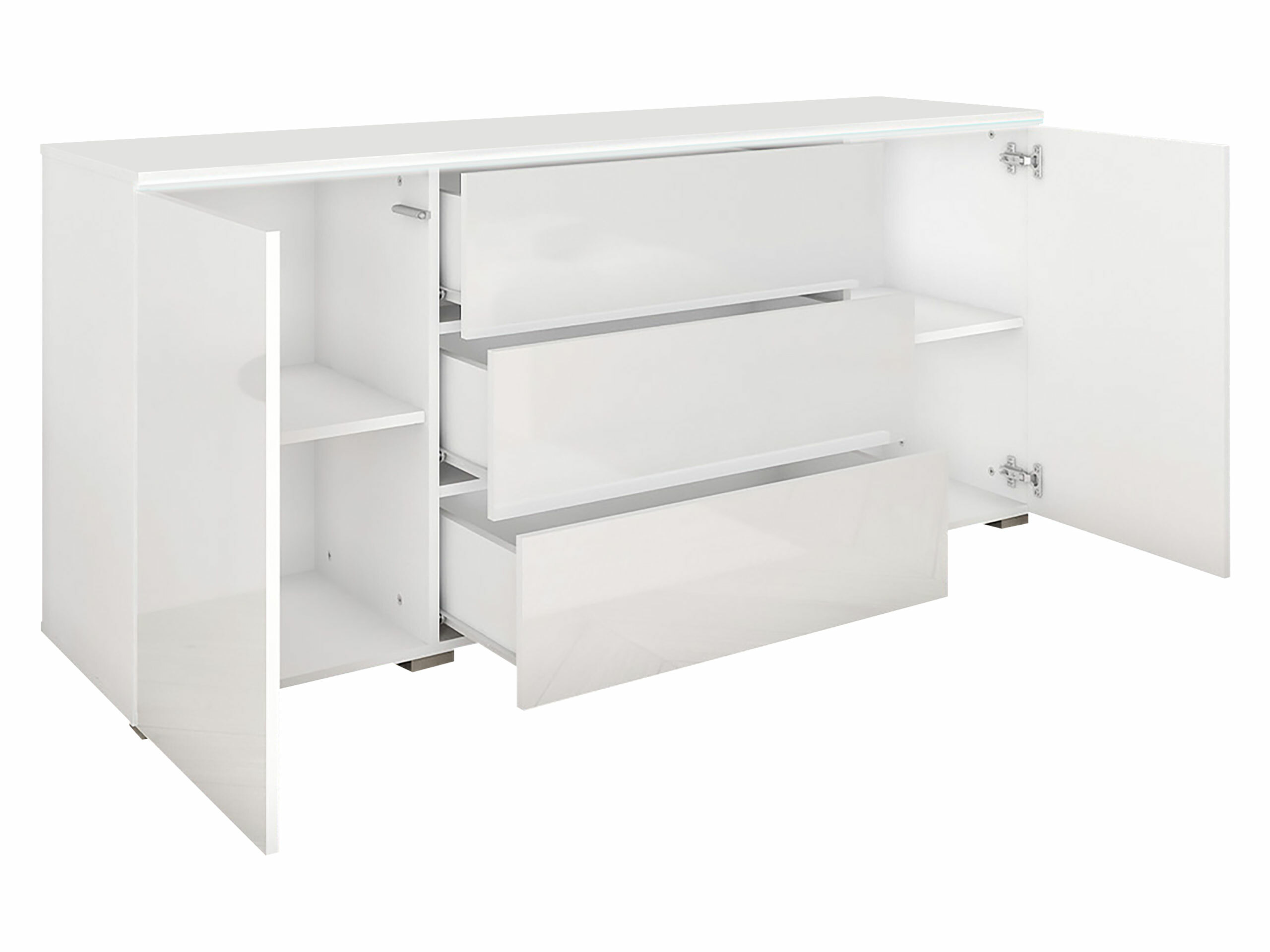 Komoda Mirfivo 102 (Boja betona + Sjajno bijela)