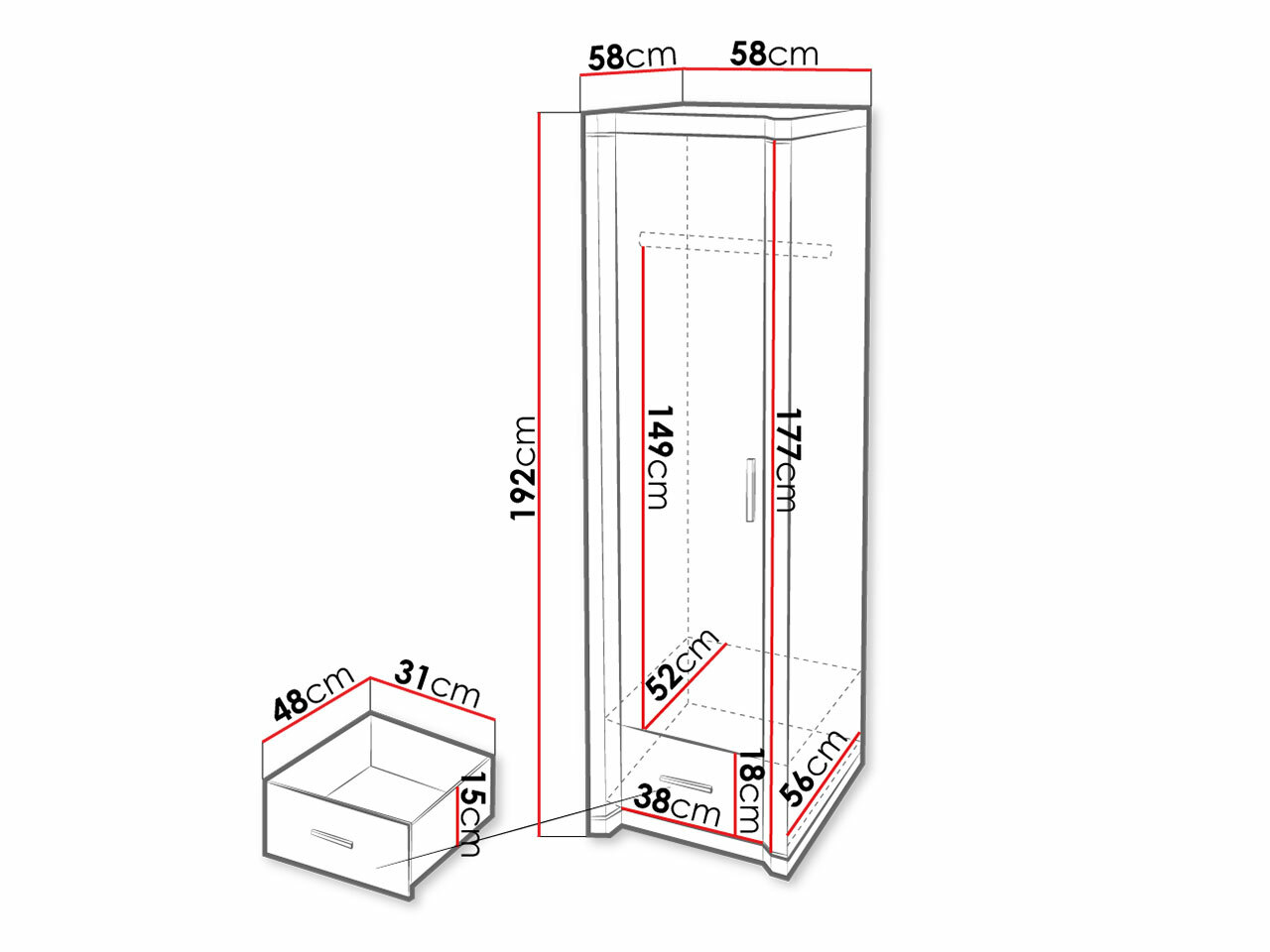 Ormar Lorelie 117 (Tartuf hrast)