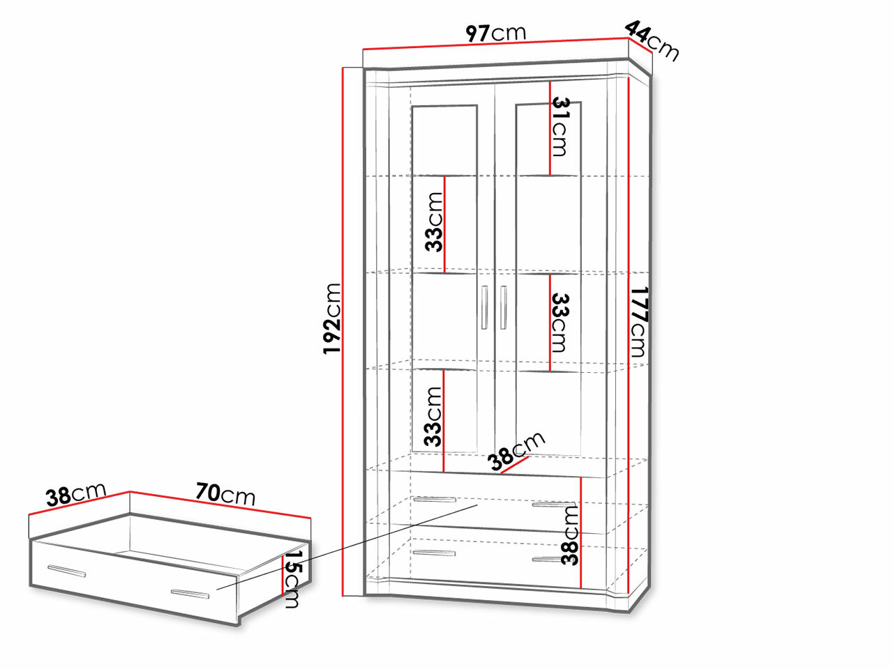 Polica Lorelie 116 (Tartuf hrast)