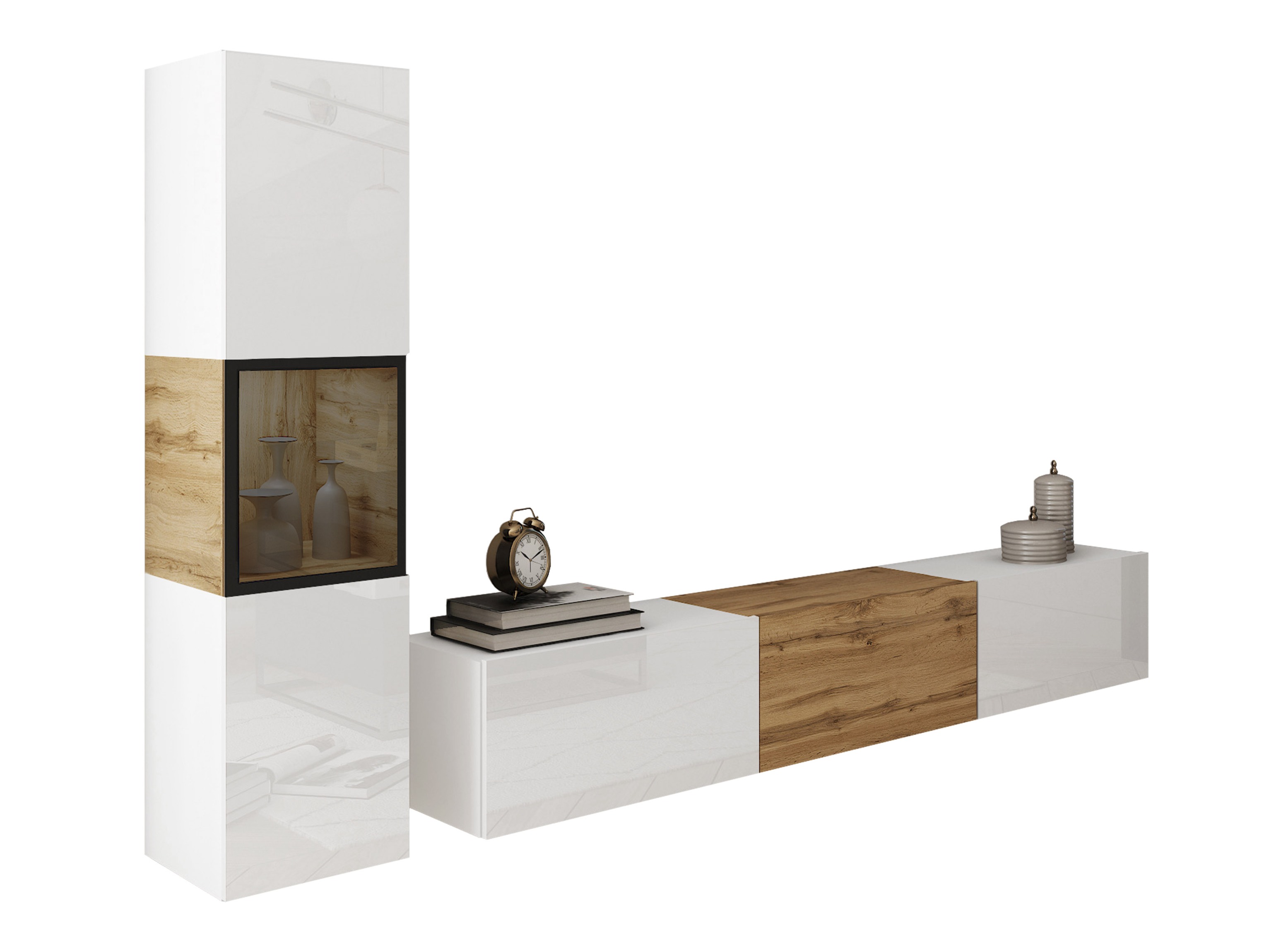 Set za dnevni boravak Sarasota 192 (Bijela + Hrast Wotan)