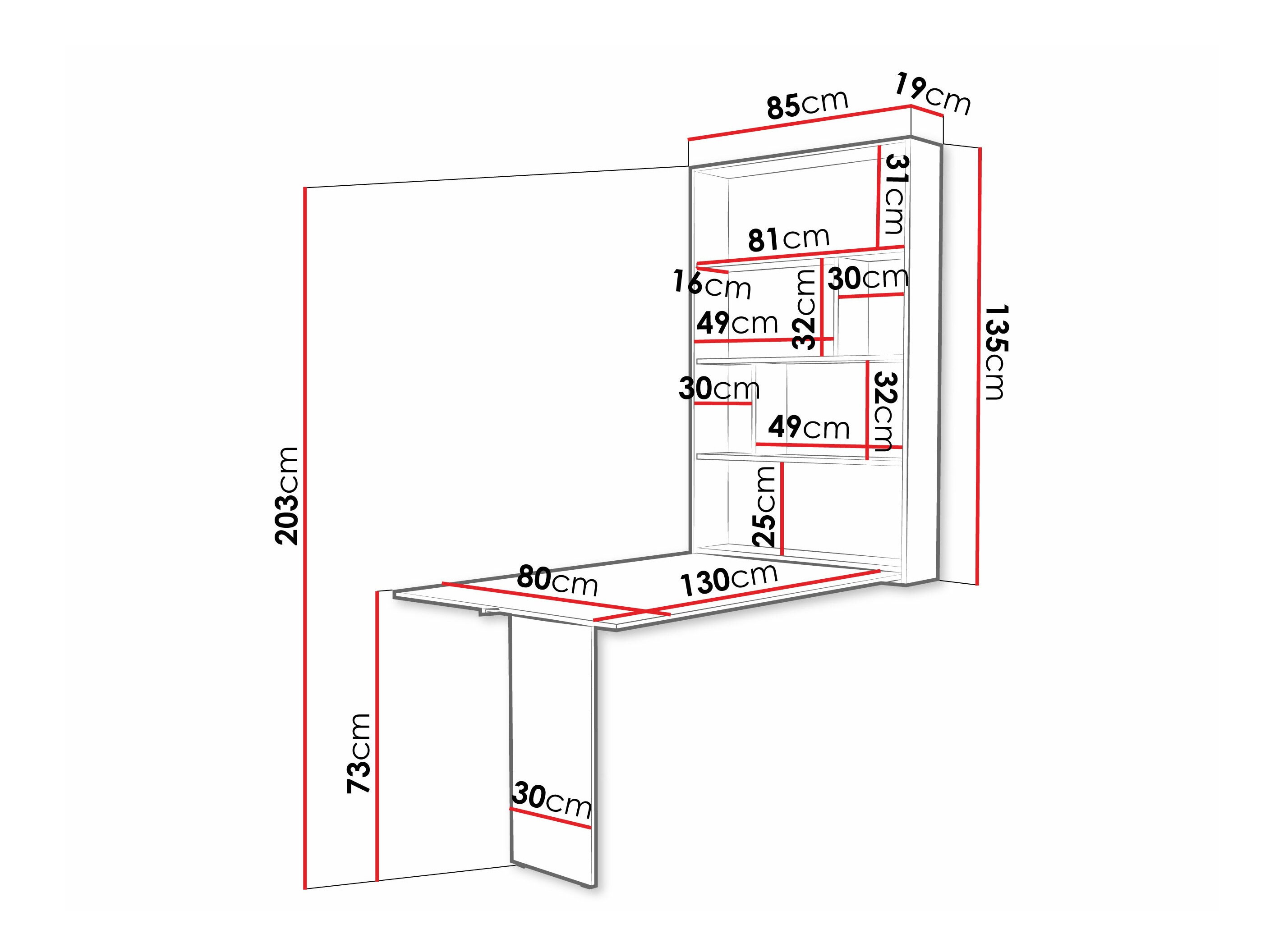 Sklopivi stol Hartford 428 (Crna + Hrast Wotan)
