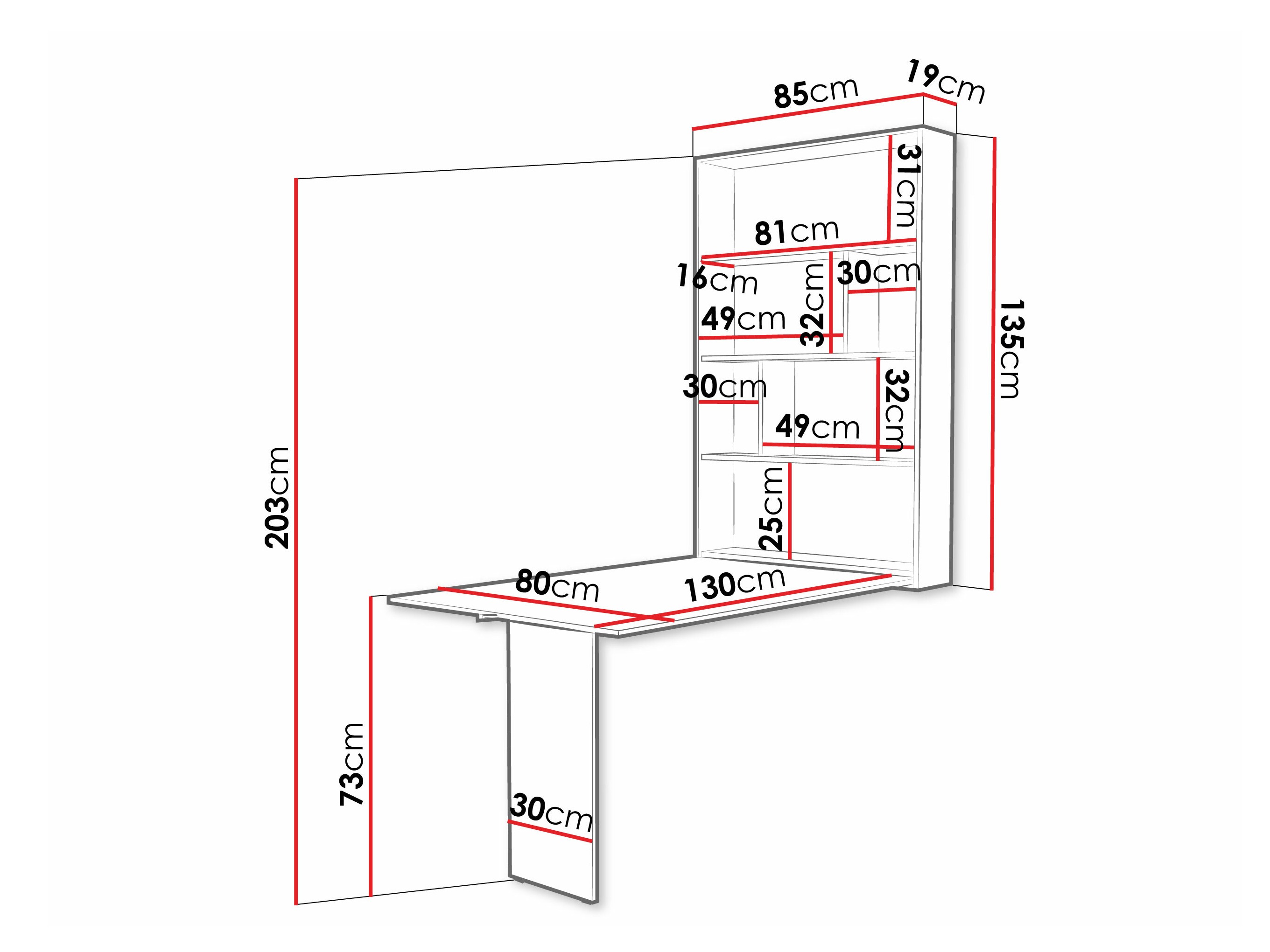 Sklopivi stol Pinis III (Crna + Boja betona)