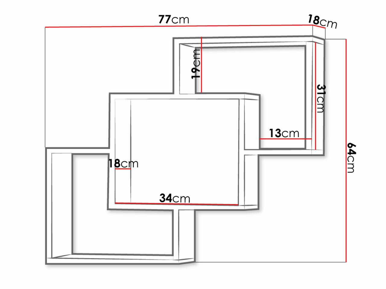 Zidna polica Lorelie 121 (Tartuf hrast)