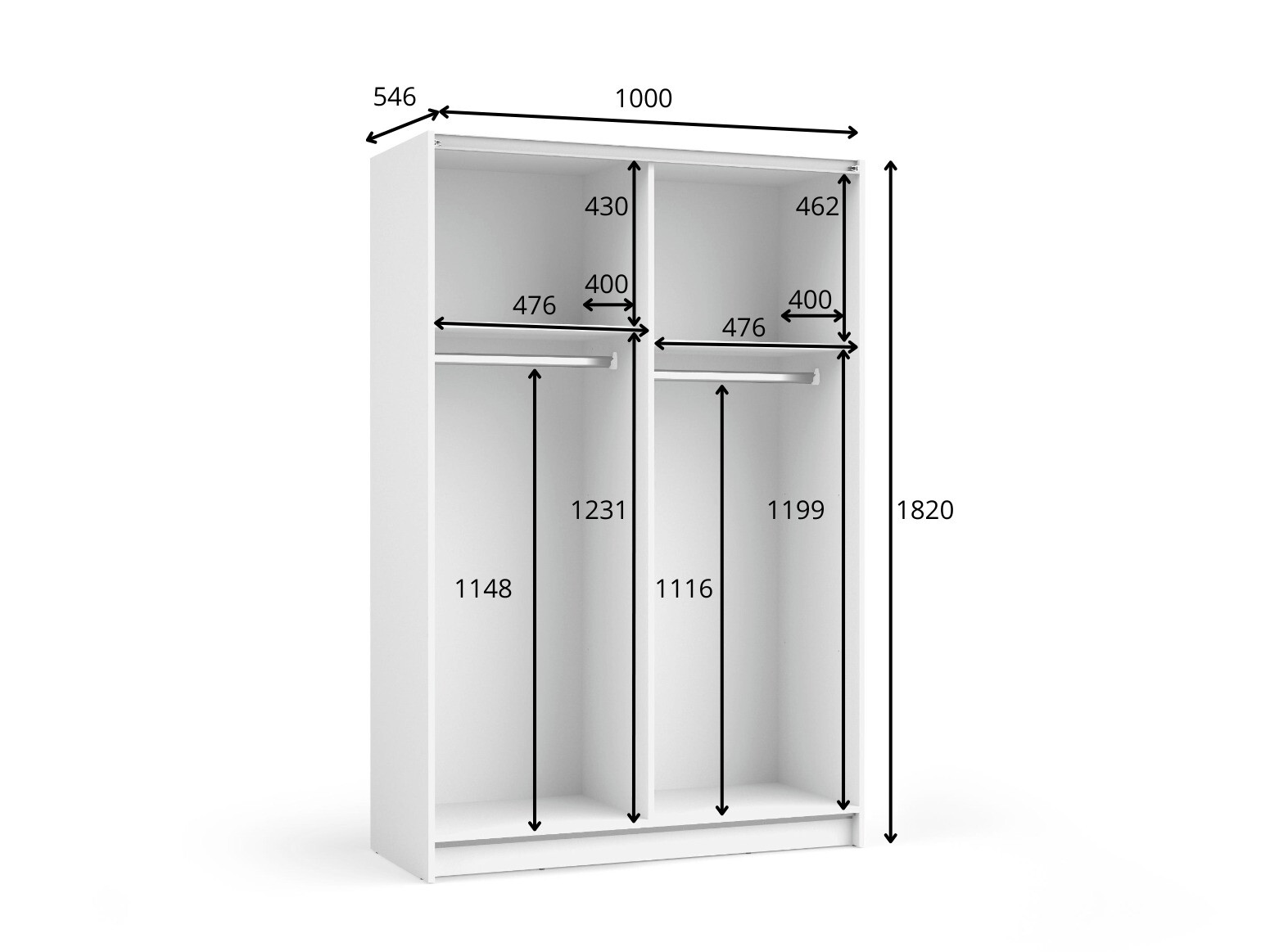 Ormar Baytown 148 (Crna)