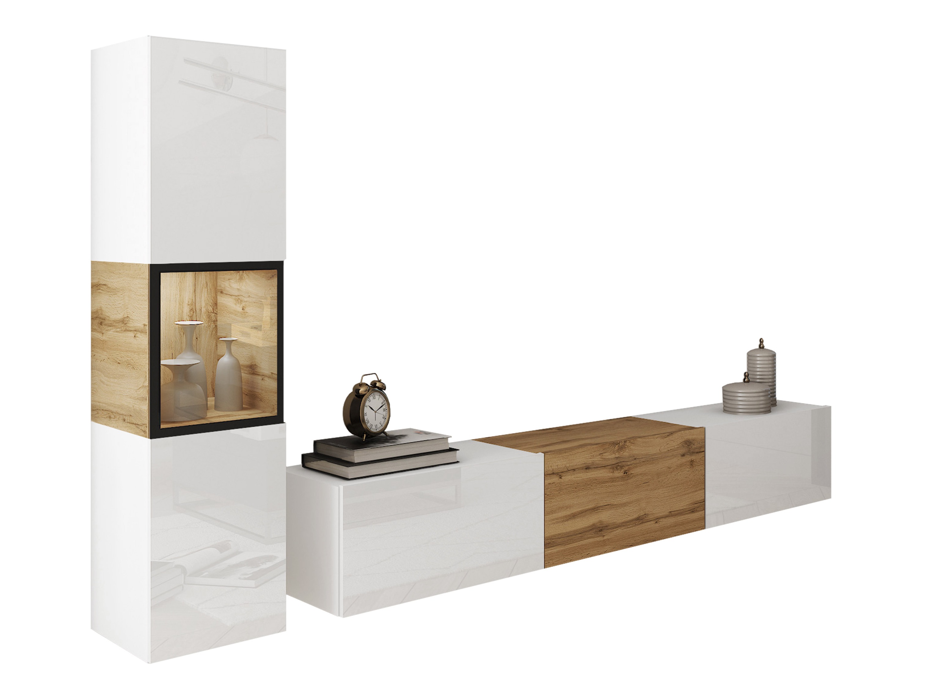 Set za dnevni boravak Sarasota 192 (Bijela + Hrast Wotan)