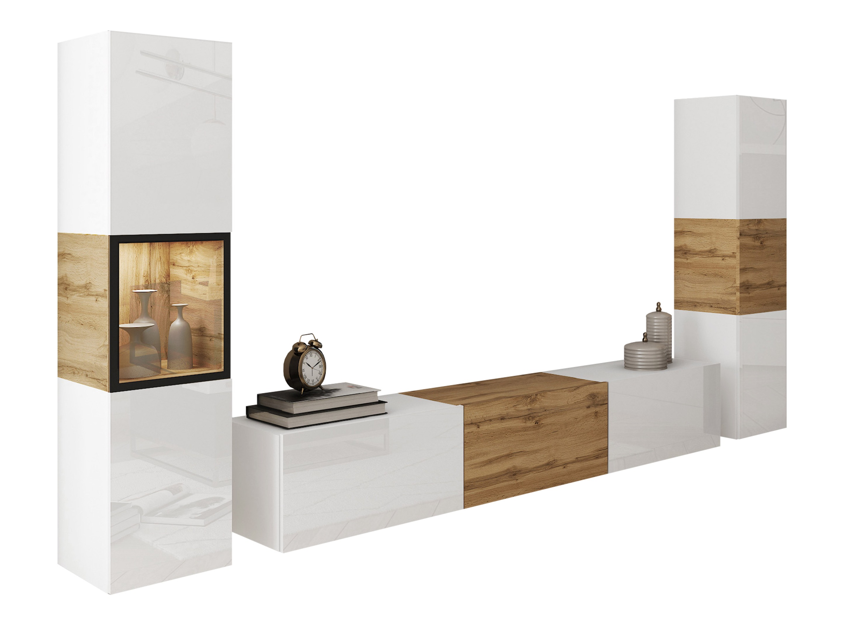 Set za dnevni boravak Sarasota 193 (Bijela + Hrast Wotan)