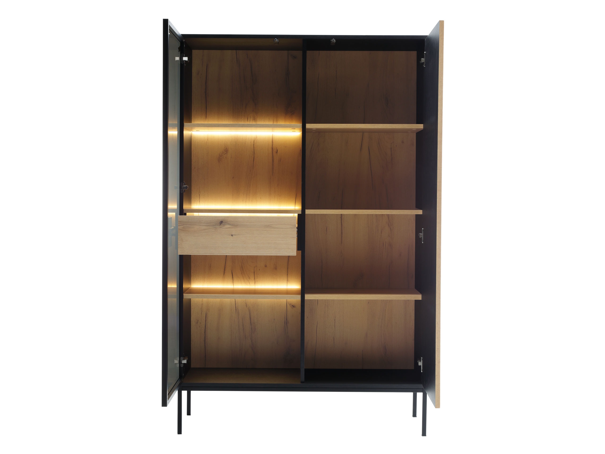 Set za dnevni boravak Soferi 113 (Crna + Hrast Wotan)