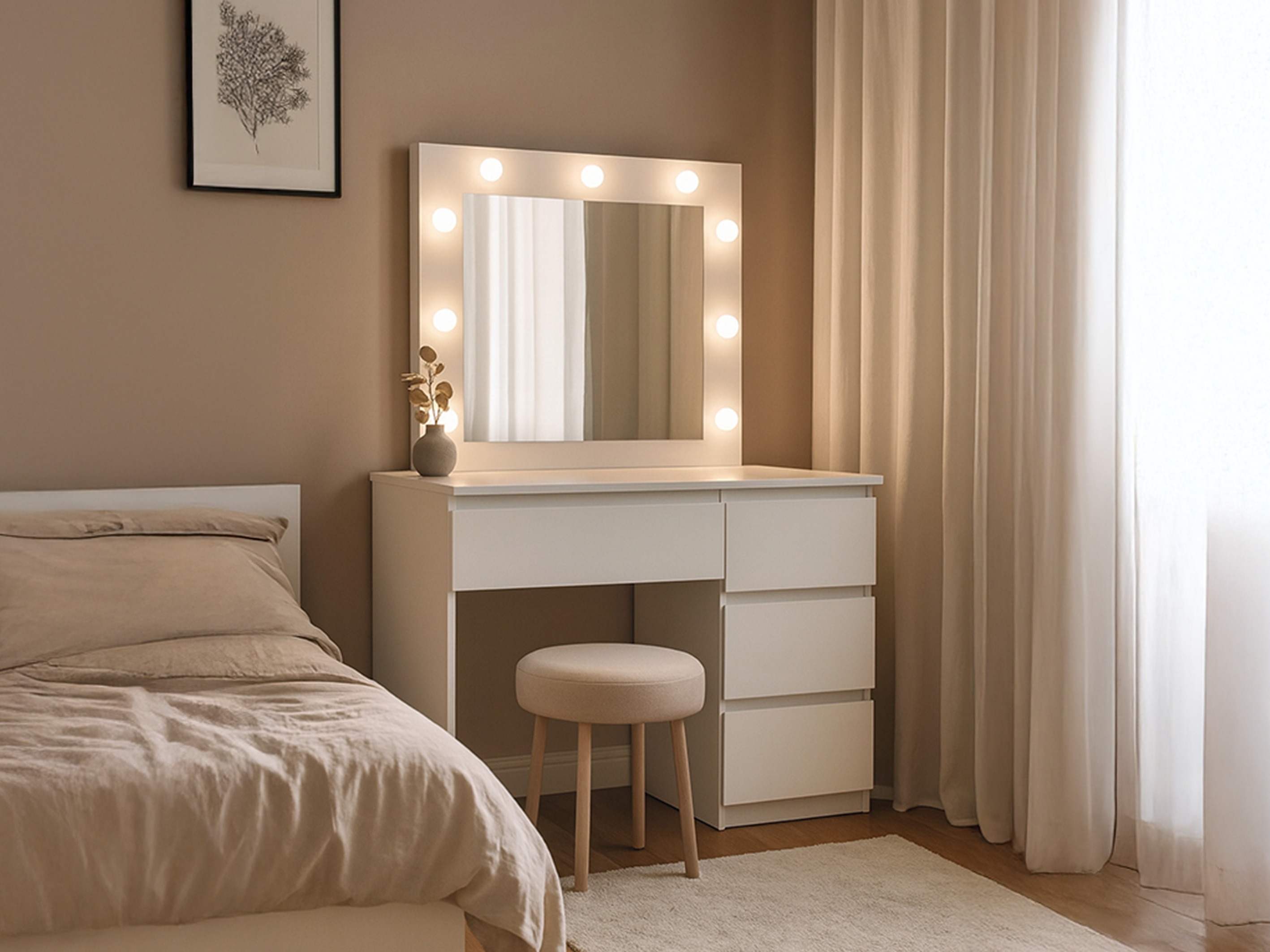 Toaletni stolić Murrieta 194 (Bijela)