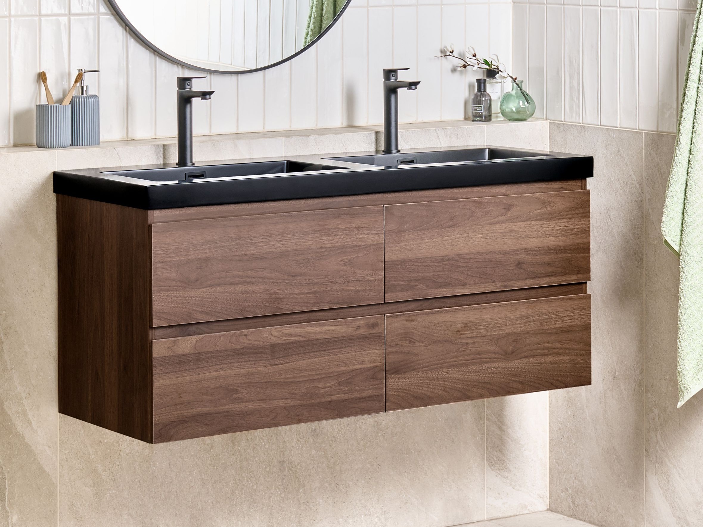 Zidni ormarić za umivaonik Berwyn 2873 (Tamno smeđa)