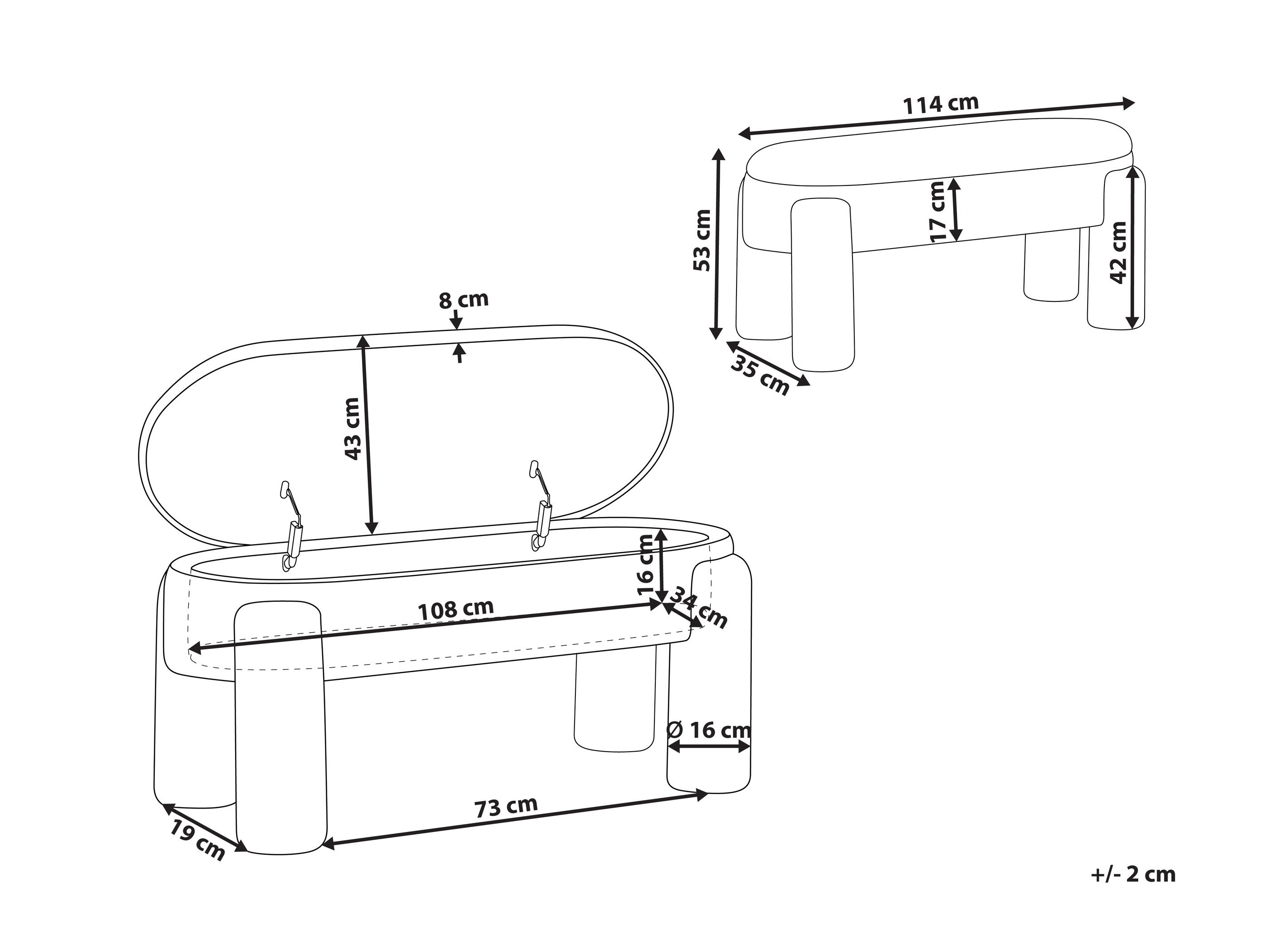 Tapecirana klupa Berwyn 2878