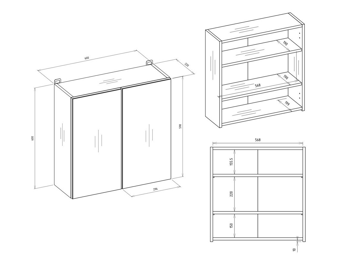 Kupaonski ormarić s ogledalom Balelbo 101 (Bijela)