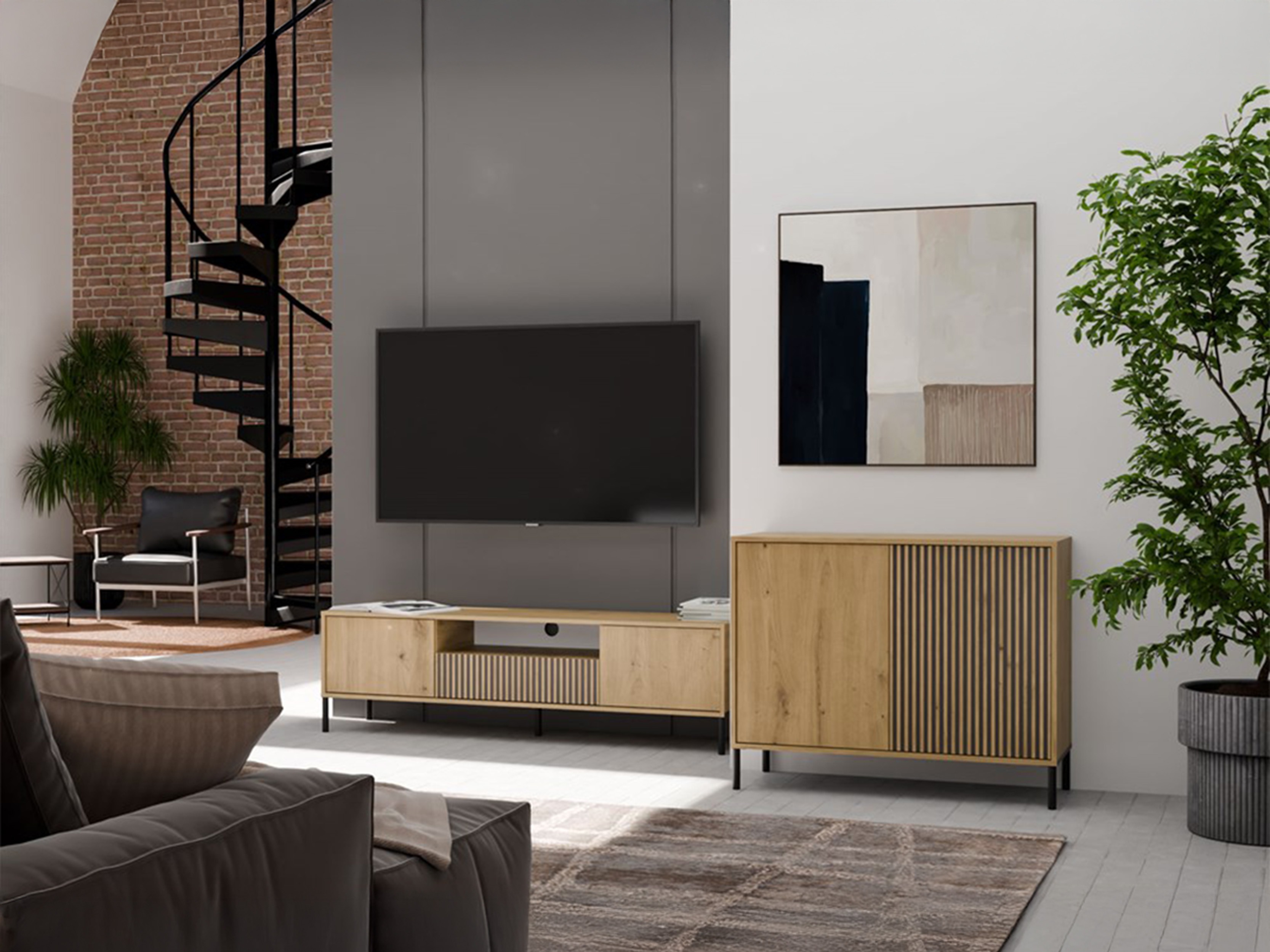 Ormarić Orlsone 109 (Hrast Artisan + Crna)