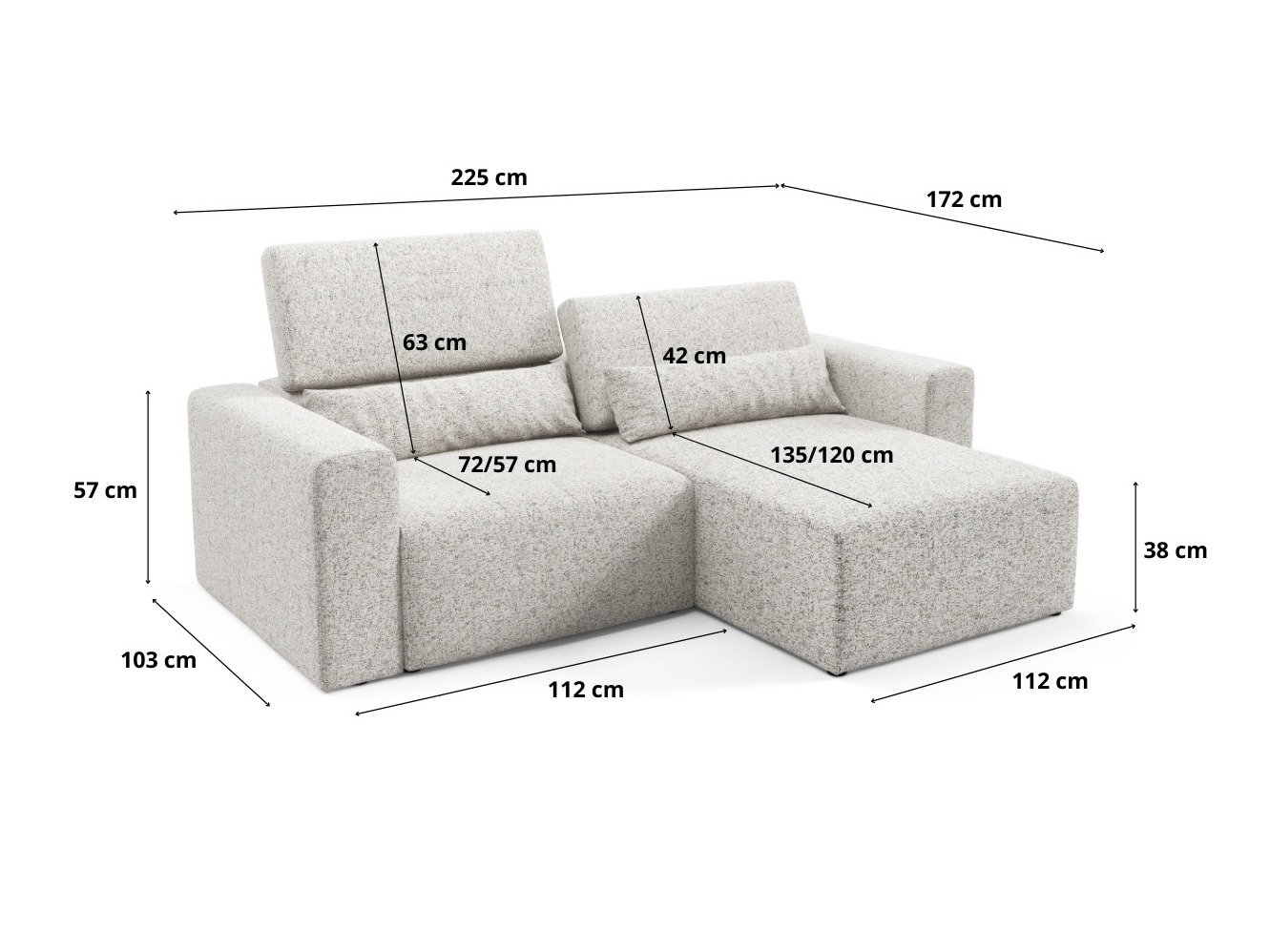Modularna kutna garnitura Virorle 105 (Puente 80)