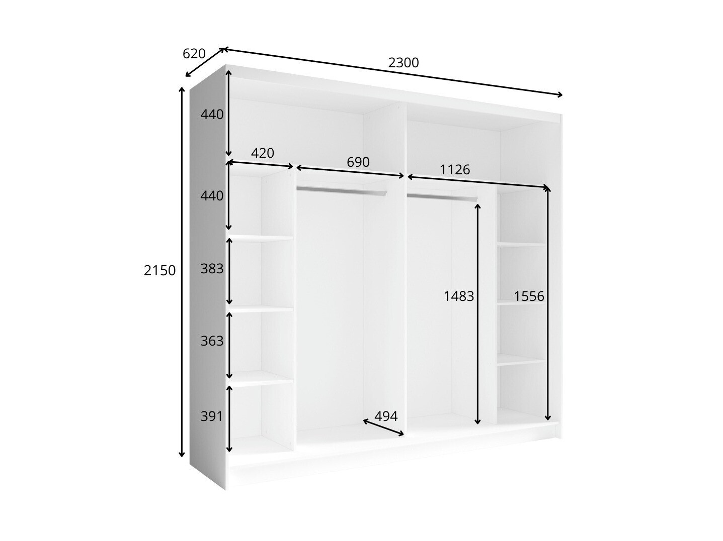 Ormar Fivnola 101 (Crna)