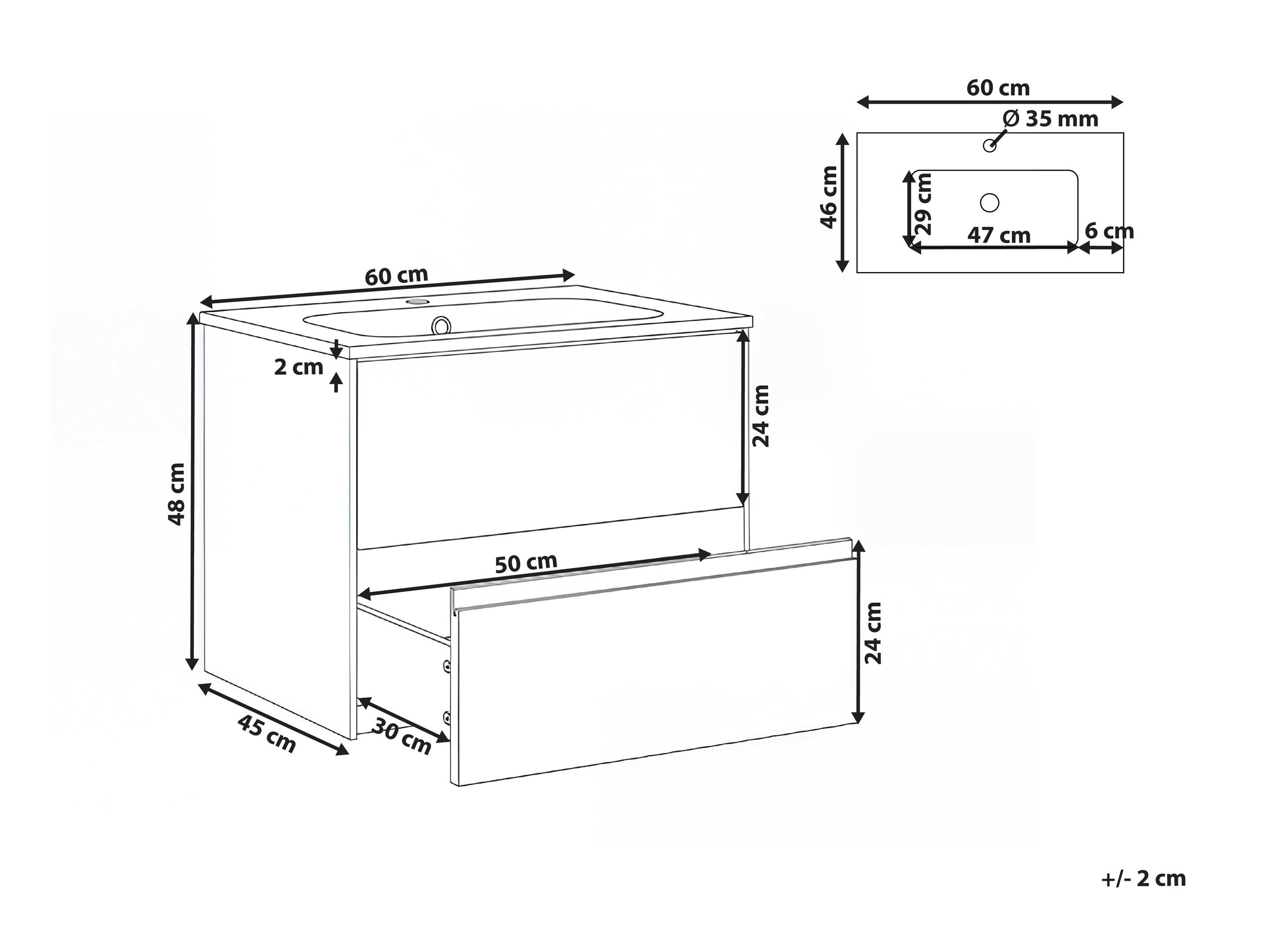 Zidni ormarić za umivaonik Berwyn 2886