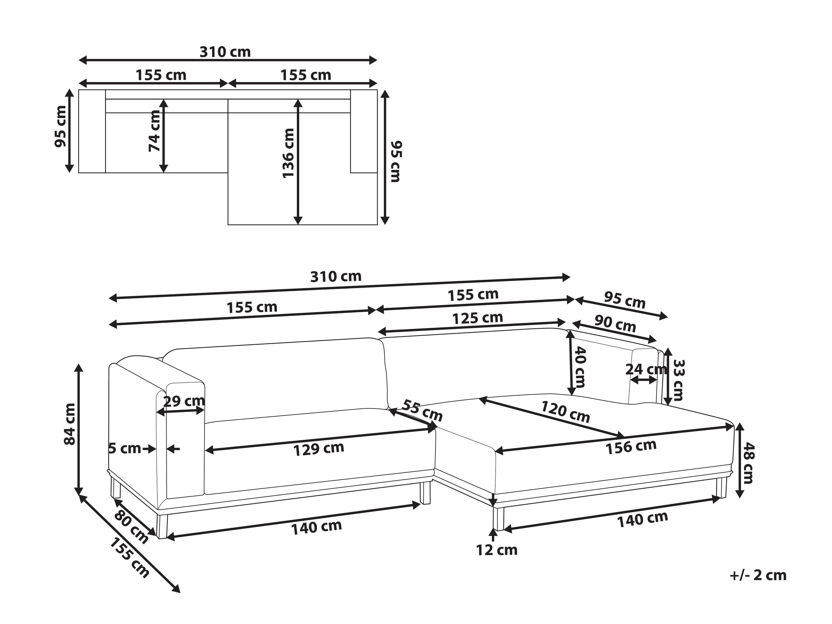 Kutna garnitura Berwyn 2798 (Bijela)