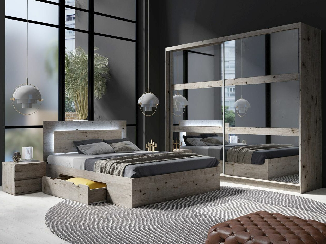 Set za spavaću sobu Fivnola 104 (Hrast Wellington)