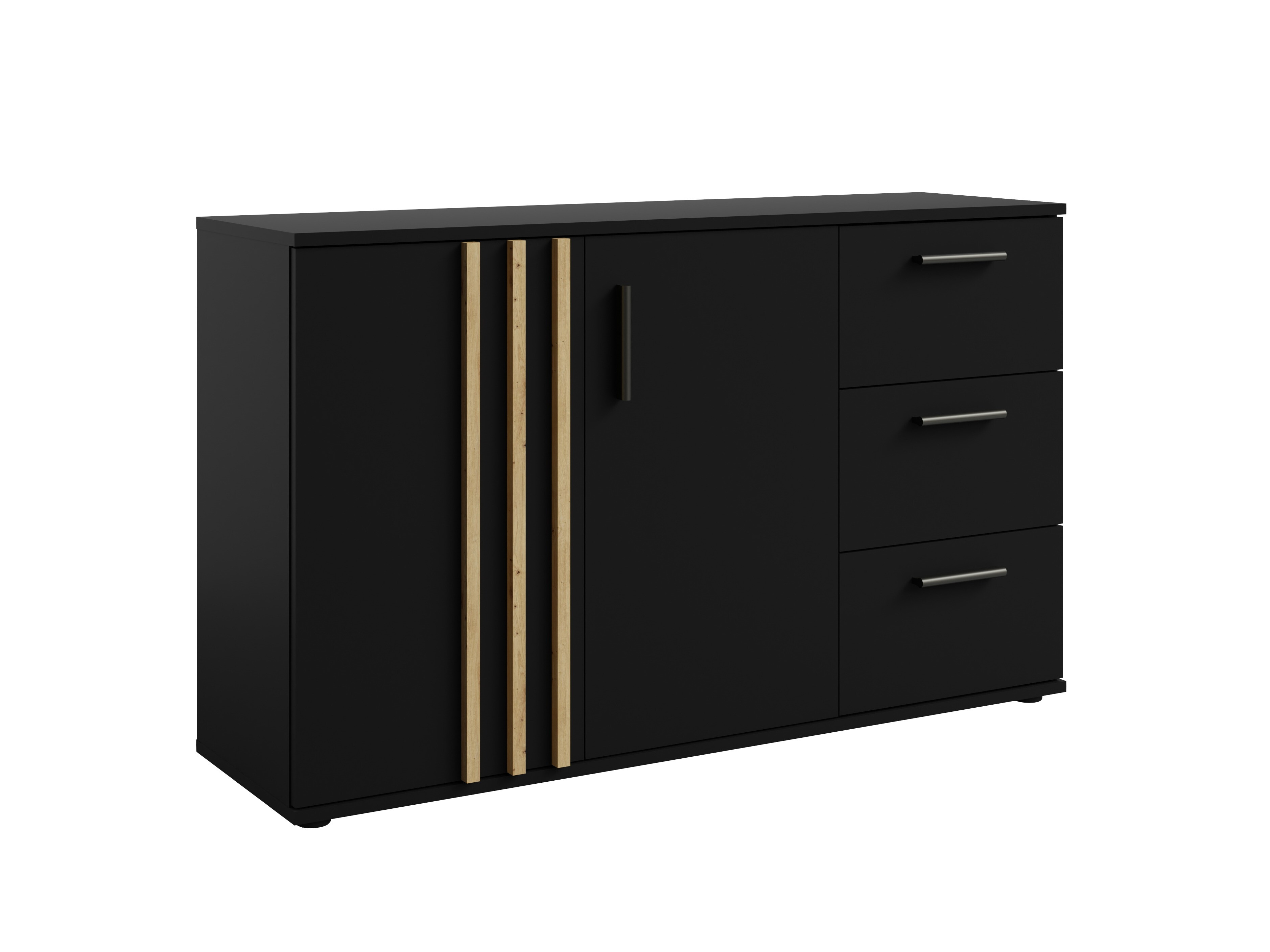 Komoda Baytown 160 (Crna + Hrast Artisan)