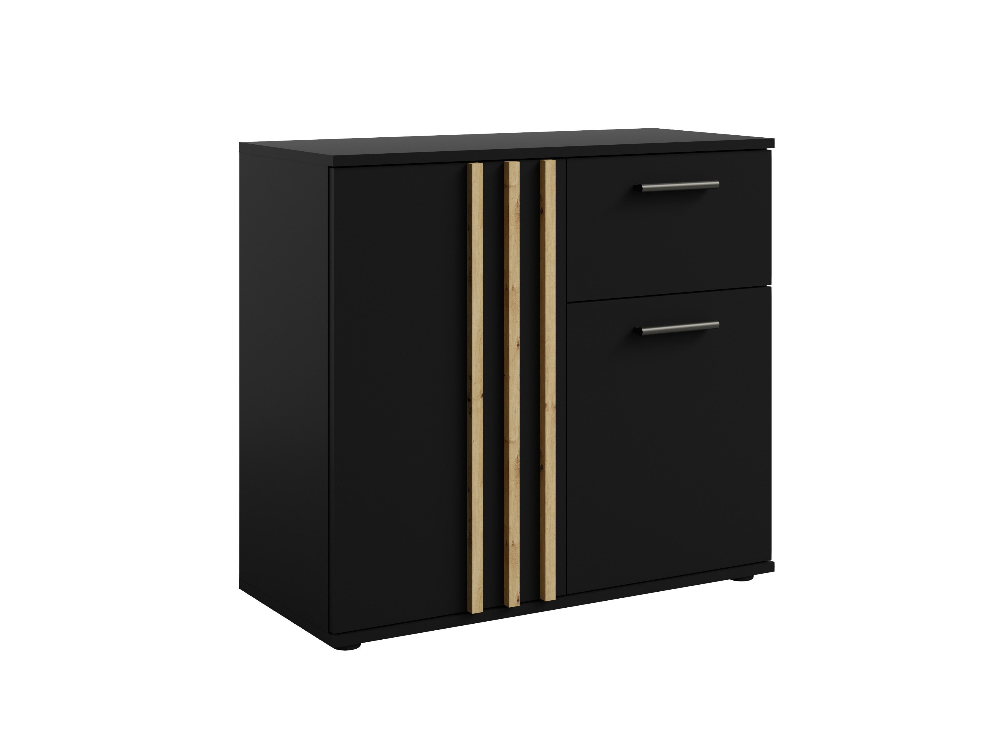 Komoda Baytown 161 (Crna + Hrast Artisan)
