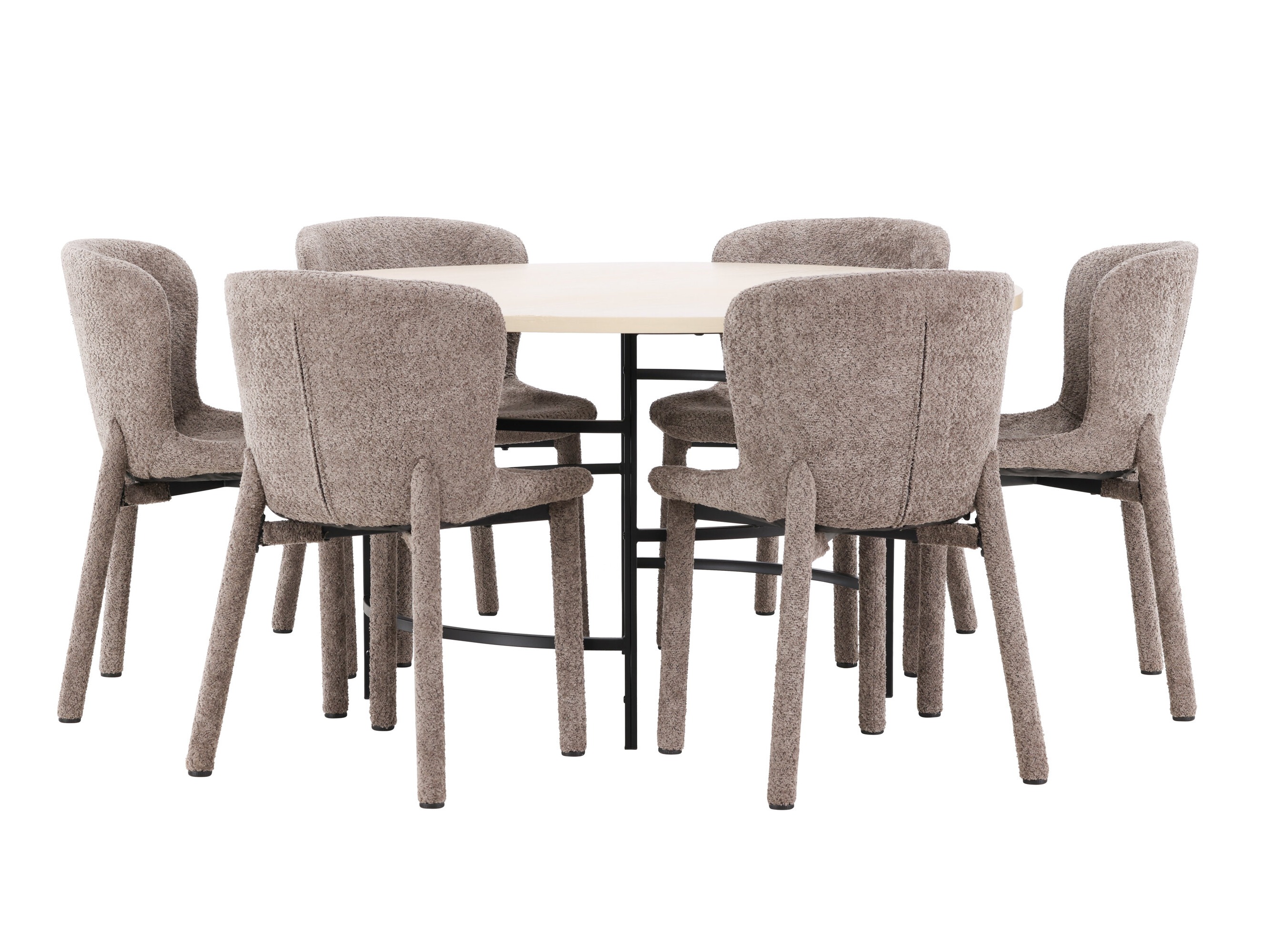 Blagovaonski set Dallas 4987 (Svijetlo smeđa + Crna)