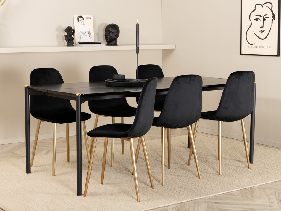 Blagovaonski set Dallas 5016 (Crna + Zlatna)