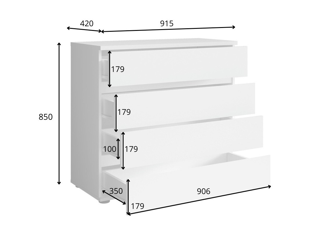 Komoda Fivnola 100 (Crni jasen)