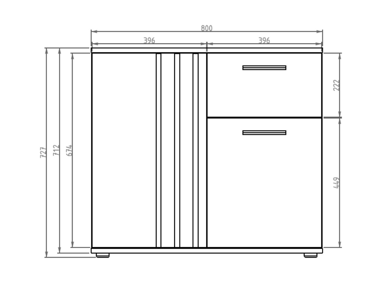Komoda Baytown 161 (Crna + Hrast Artisan)
