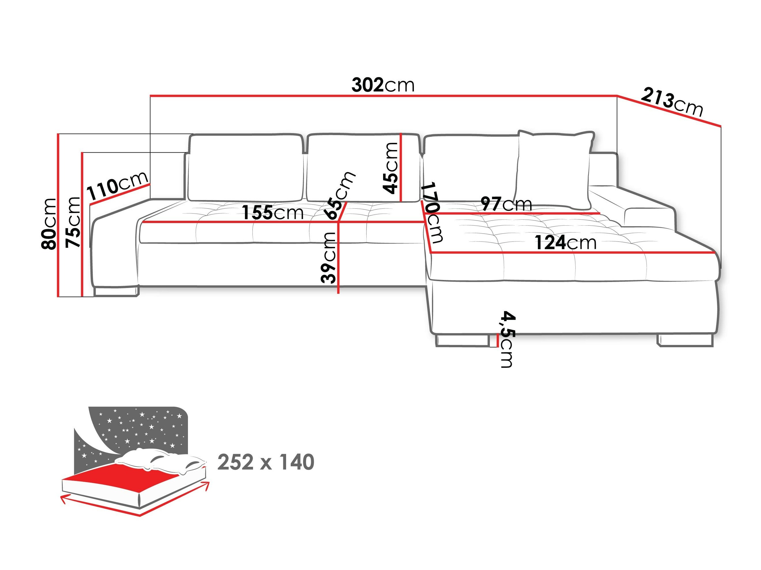 Kutna garnitura Comfivo Nitor II (Majorka 03)