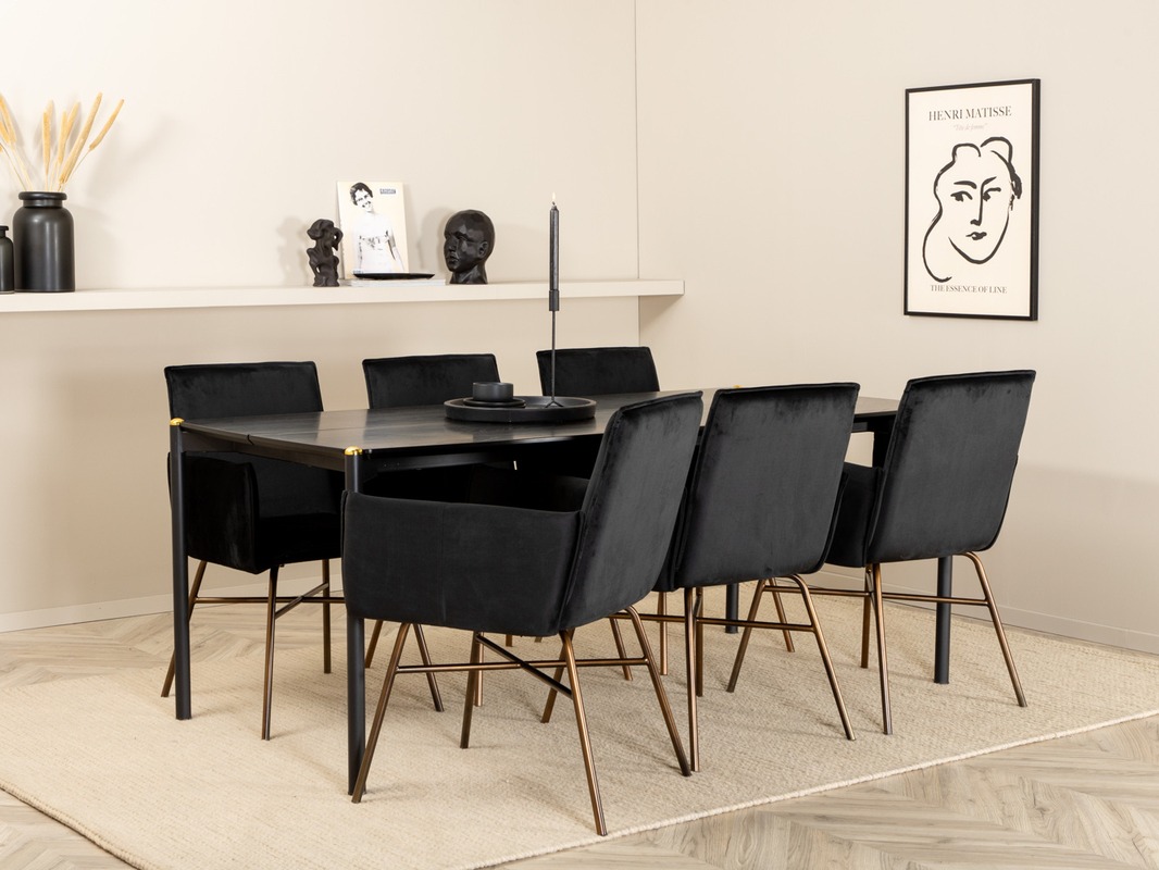 Blagovaonski set Dallas 5034 (Crna + Bakar)