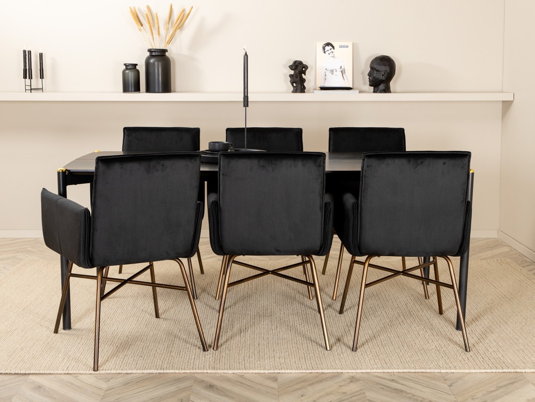 Blagovaonski set Dallas 5034 (Crna + Bakar)