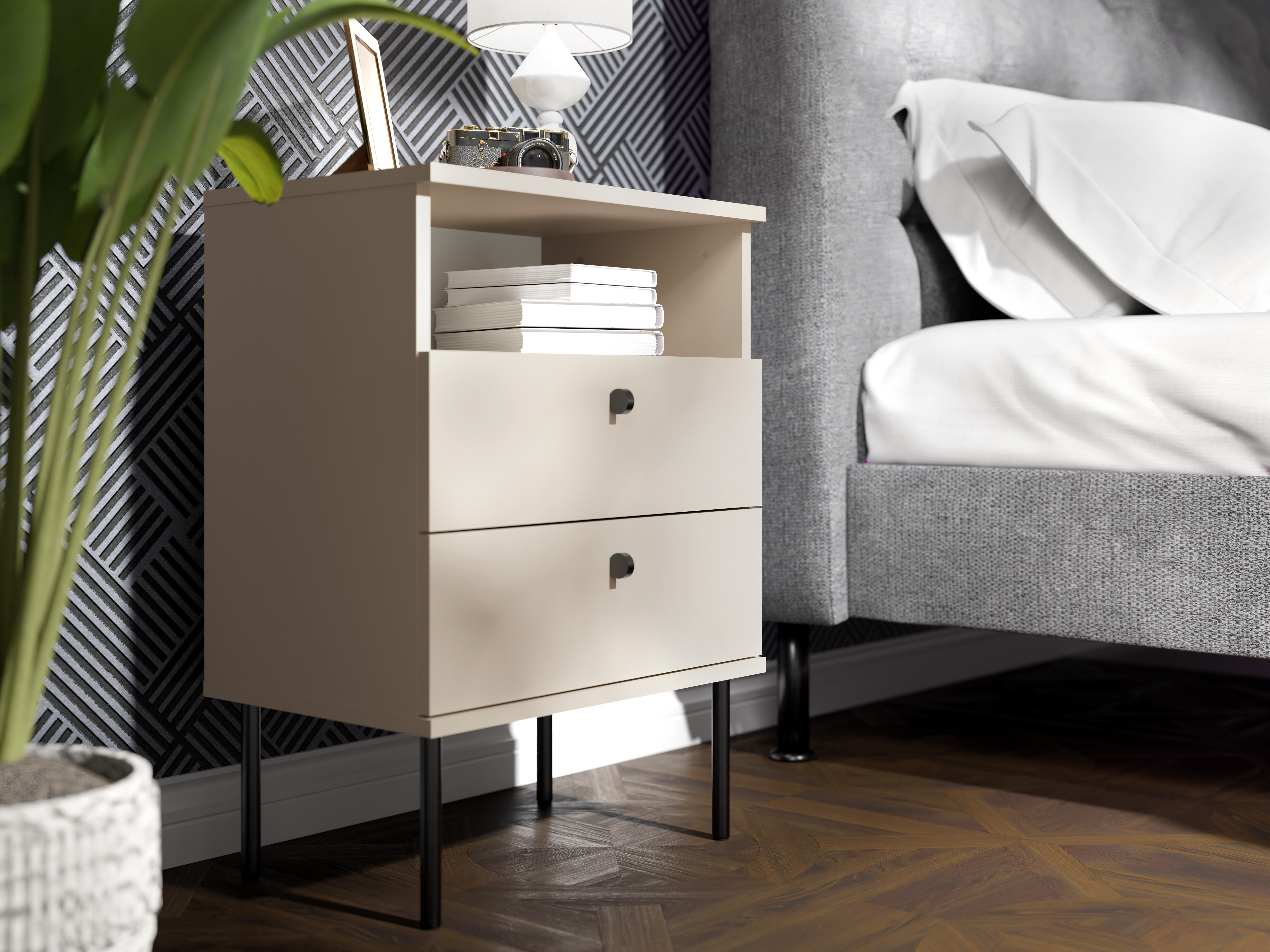 Noćni ormarić Baytown 185 (Bež)