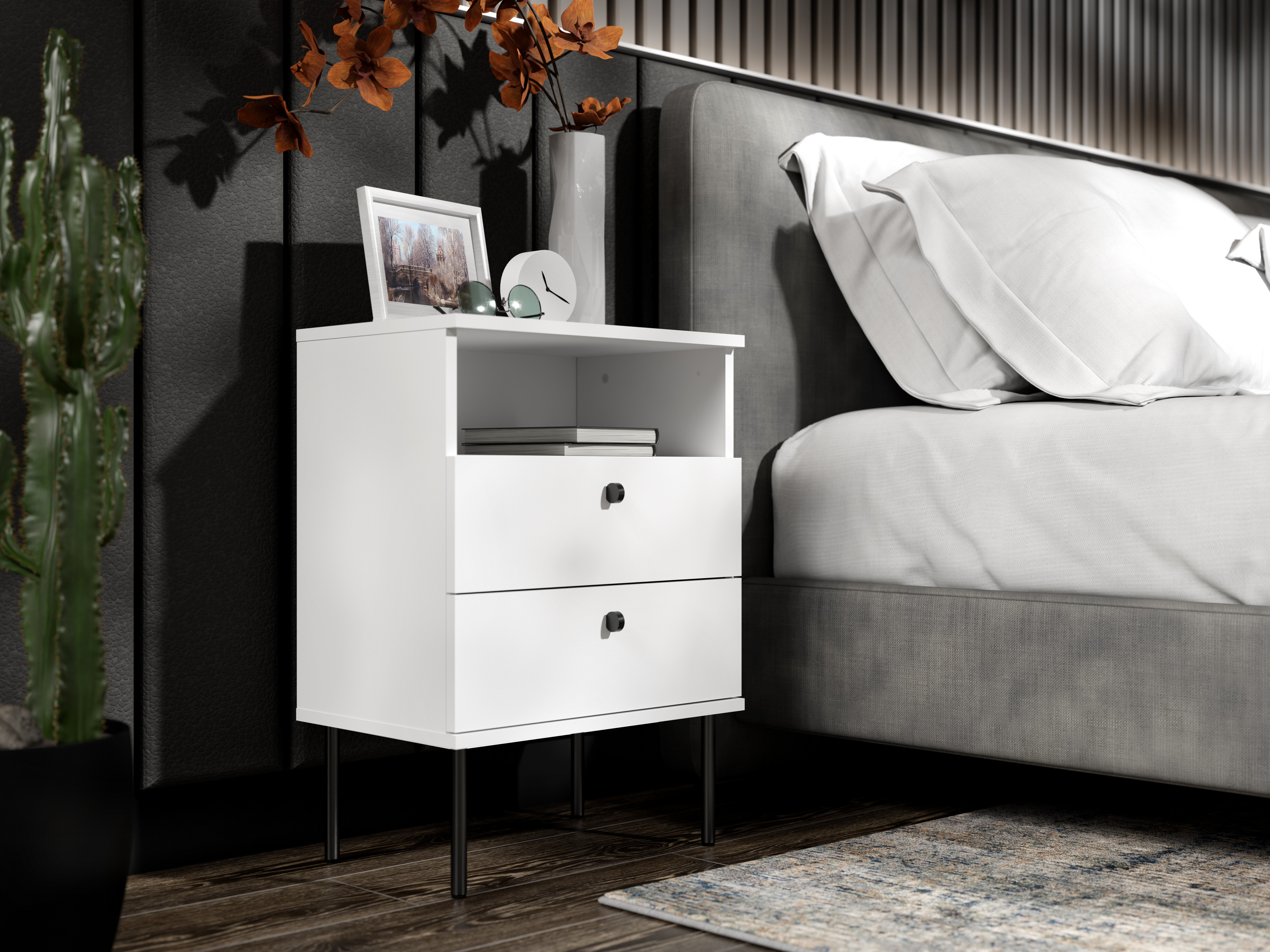 Noćni ormarić Baytown 185 (Bijela)