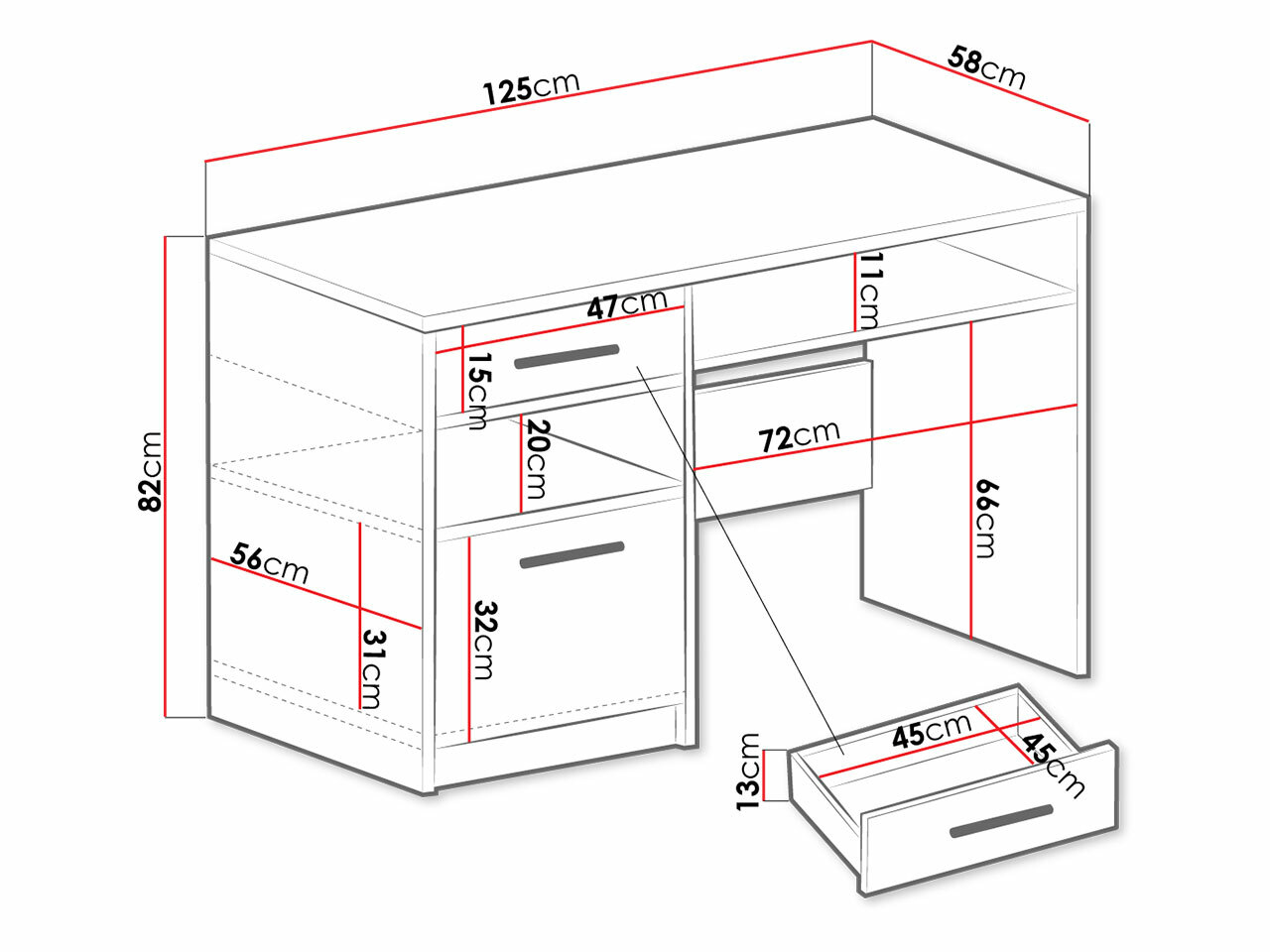 Uredski stol Dortivu 158 (Bijela)