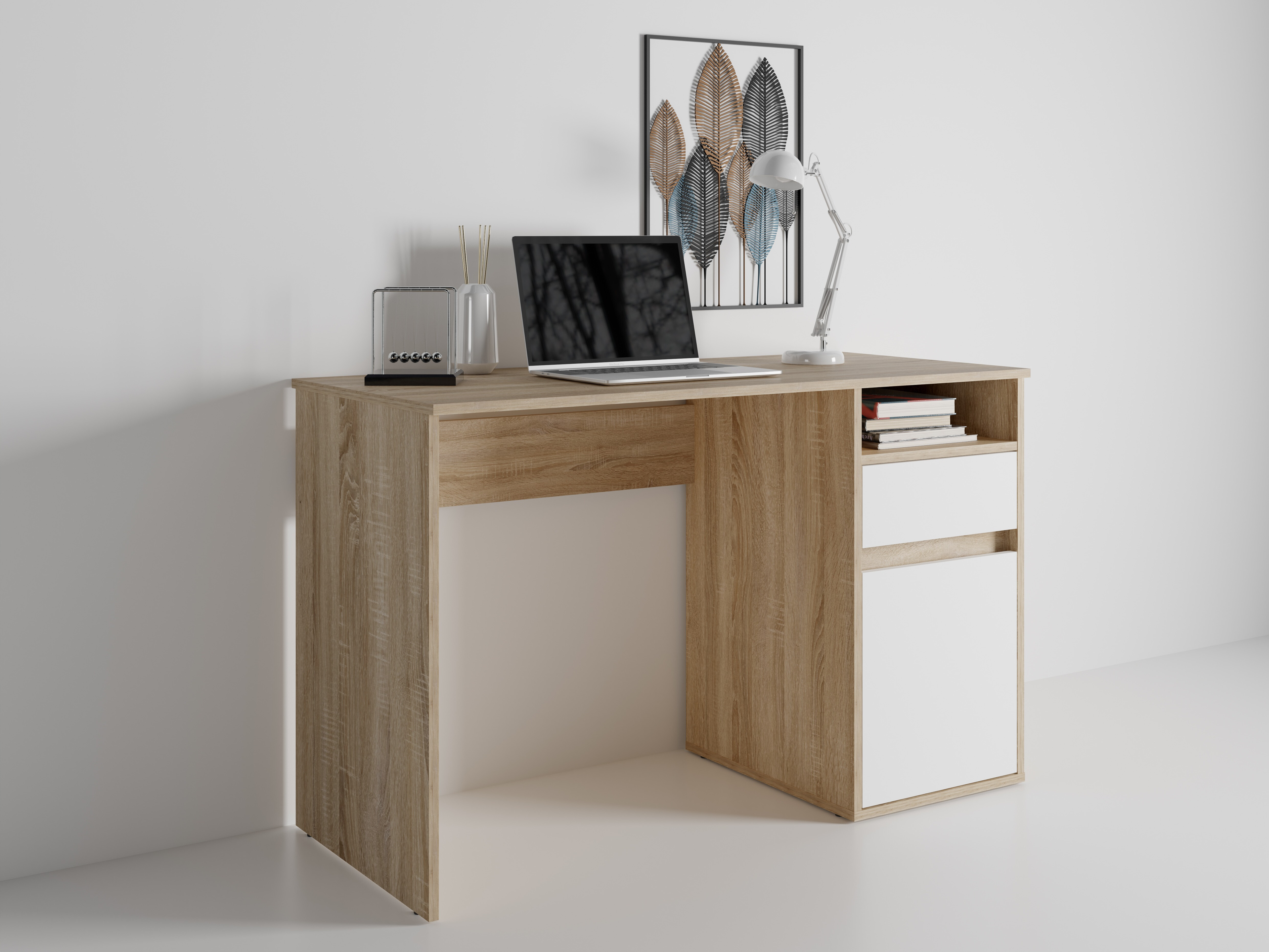 Uredski stol Baytown 190 (Bijela + Sonoma hrast)